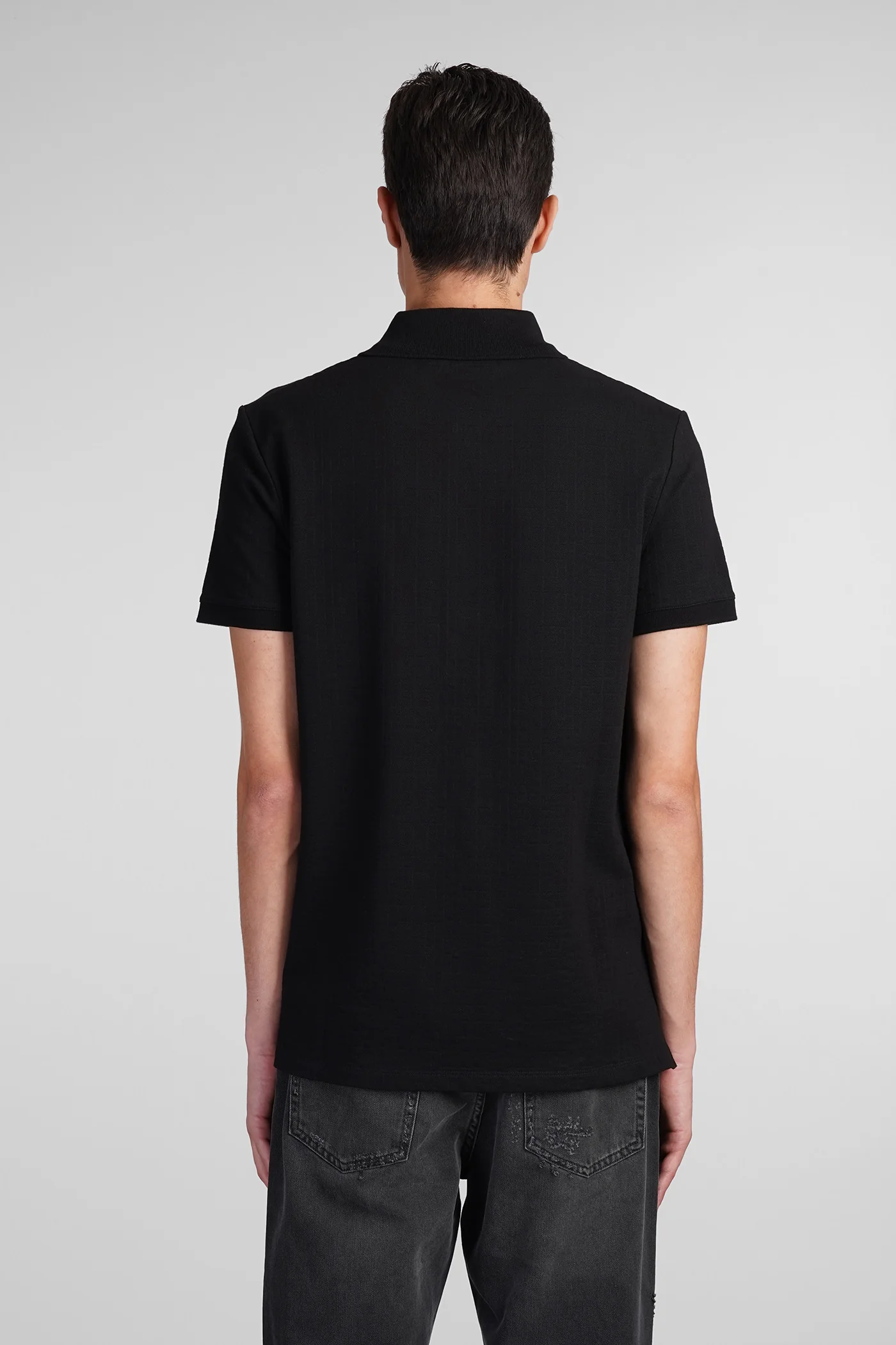 Polo in black cotton - Image 3