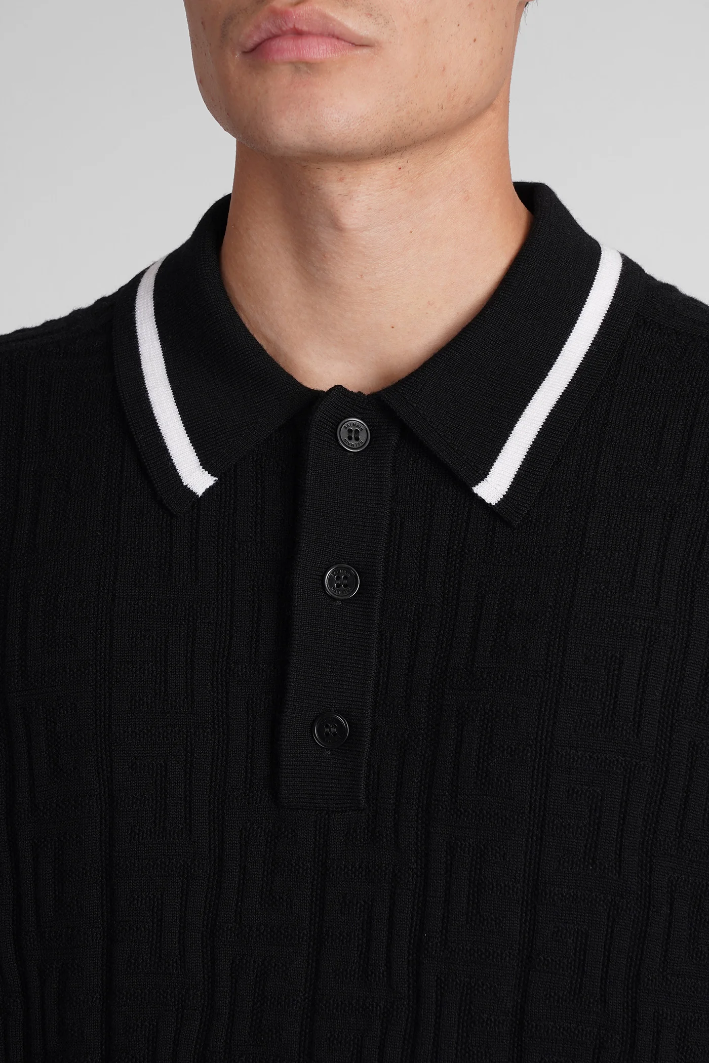 Polo in black wool - Image 5