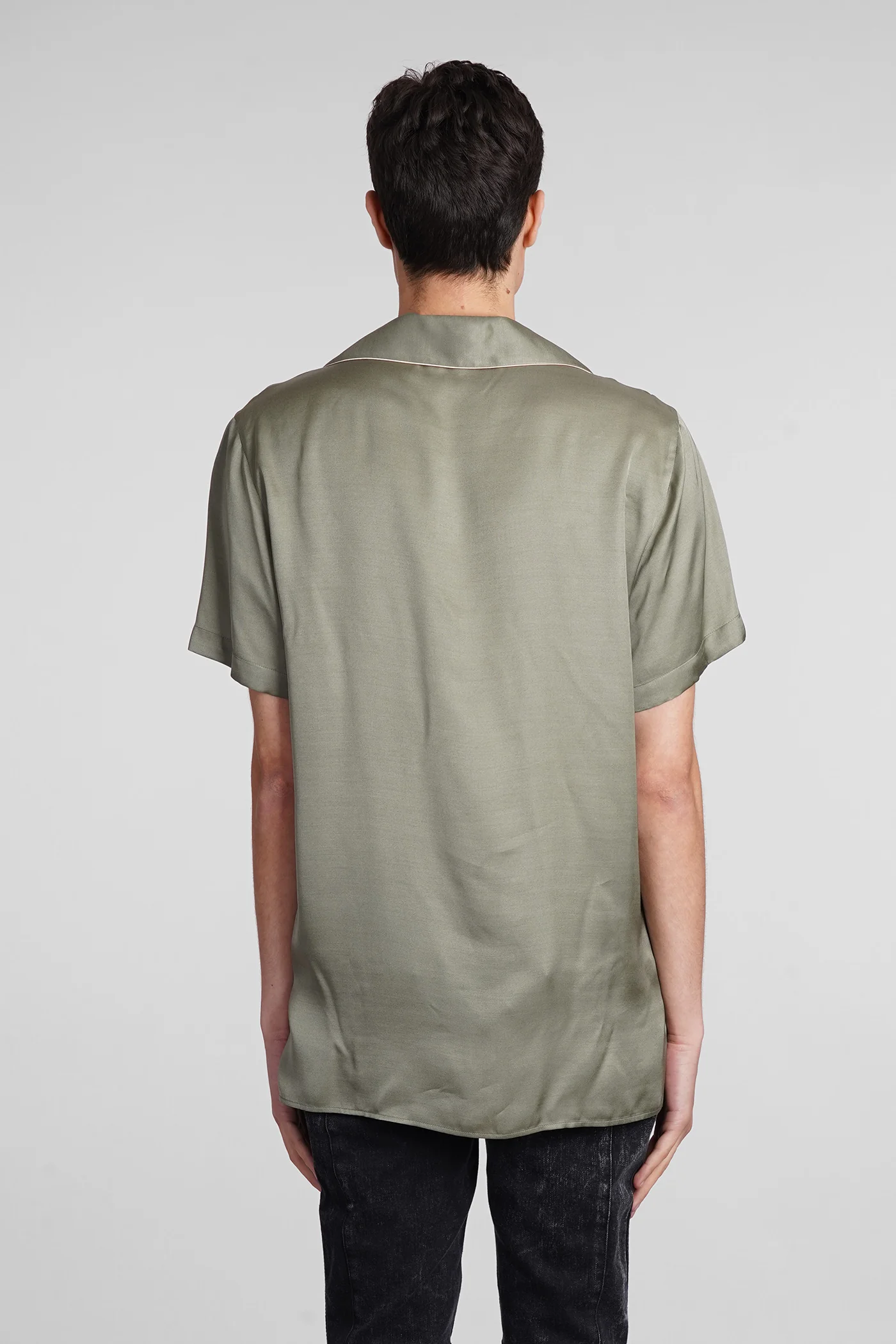Shirt in green viscose - Image 3