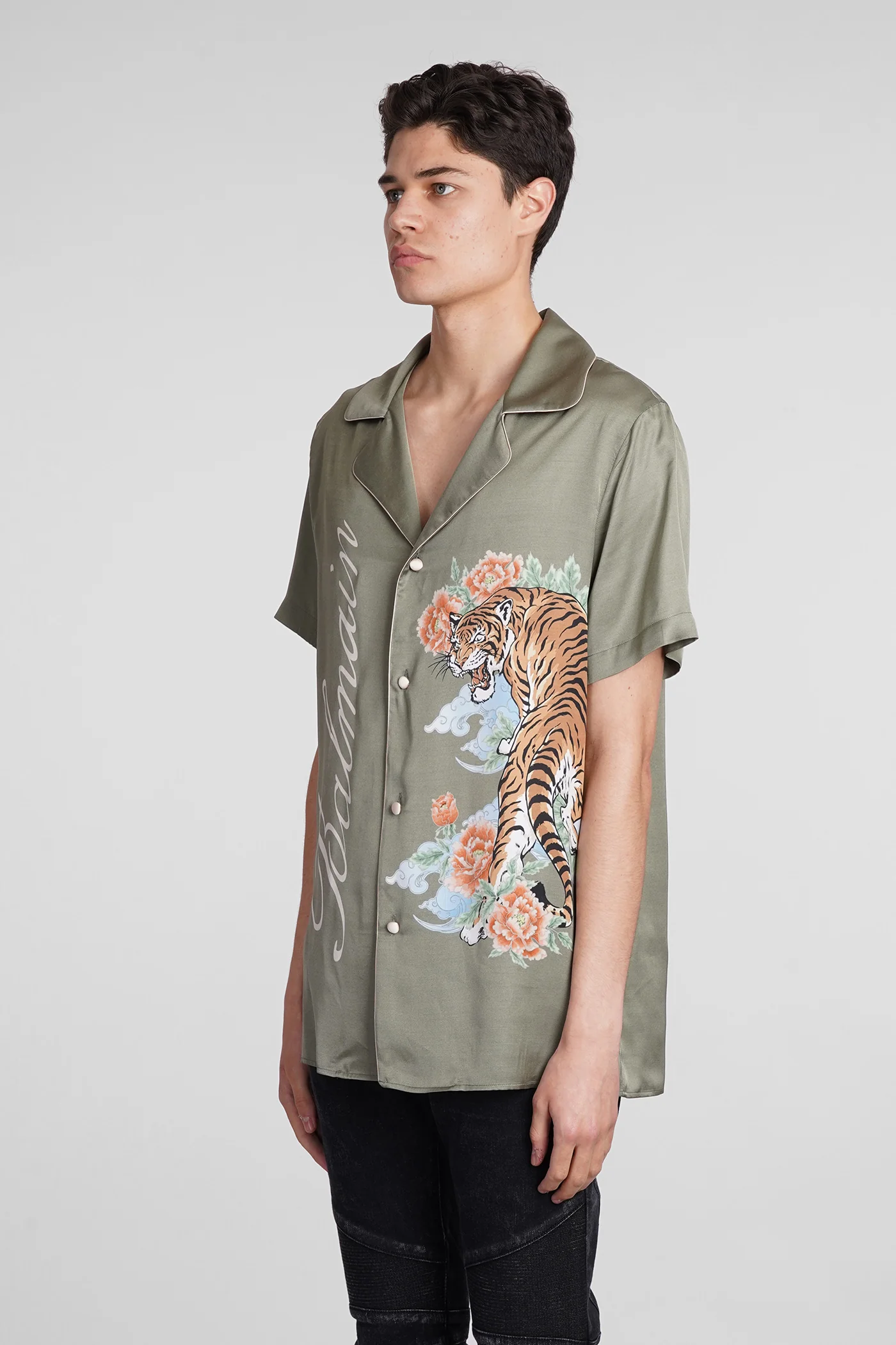 Shirt in green viscose - Image 4