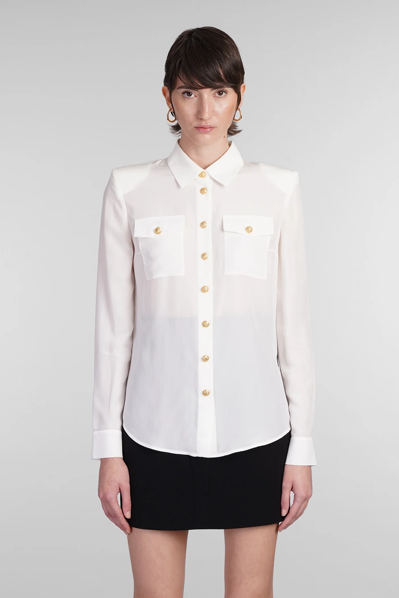 Shirt in white silk - Image 11