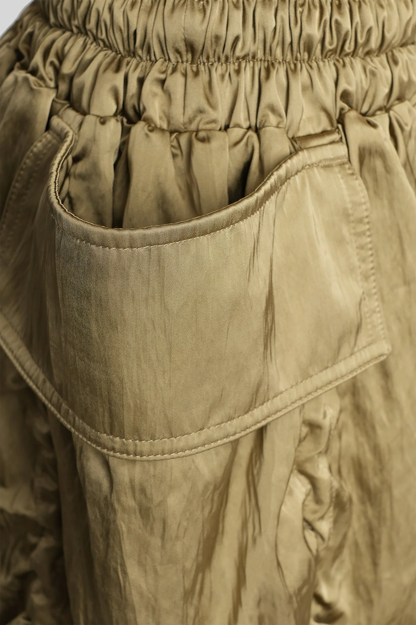 Shorts in green viscose - Image 5