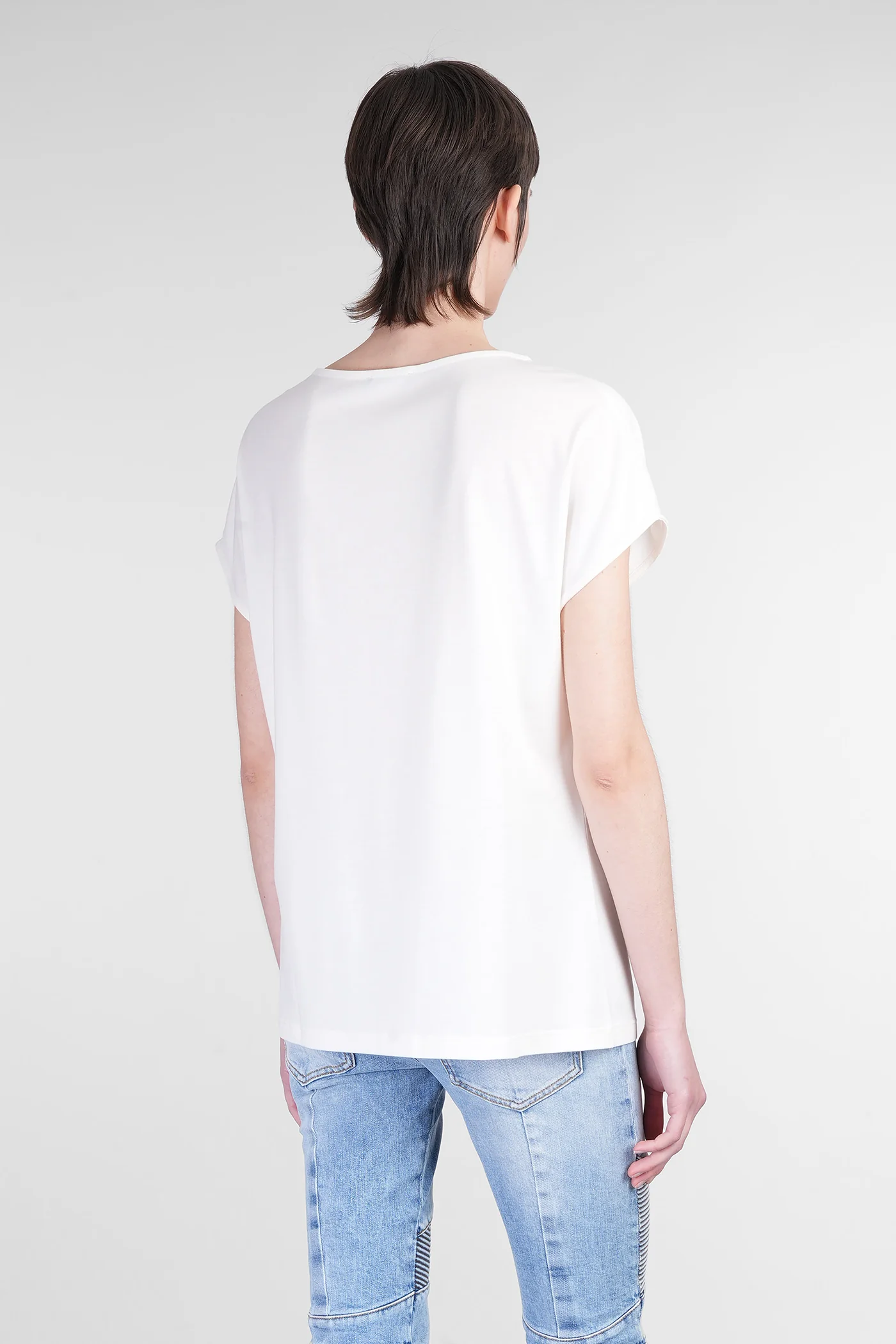 T-Shirt in beige wool and polyester - Image 3