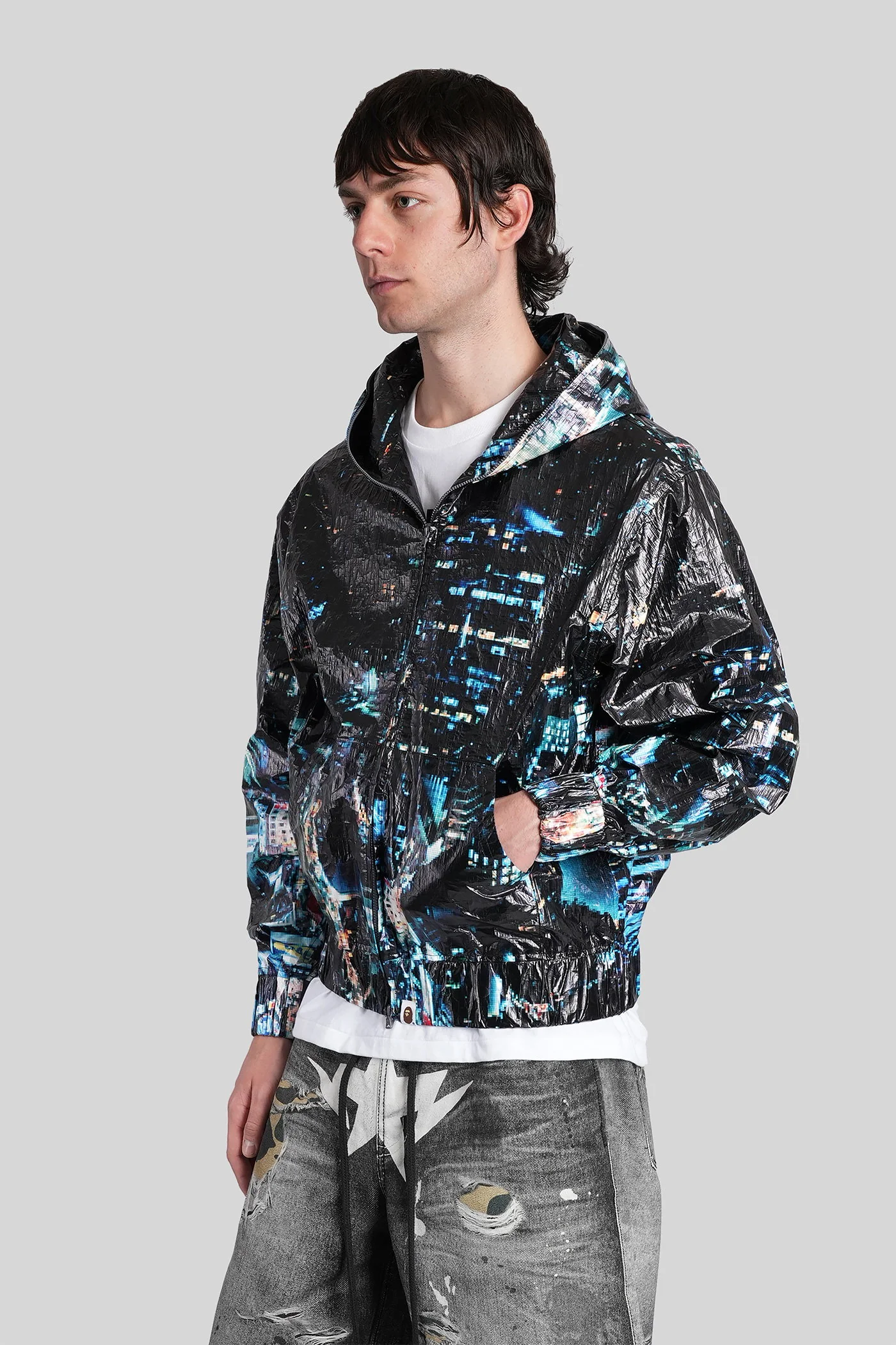 Casual jacket in black Polyethylene - Image 4