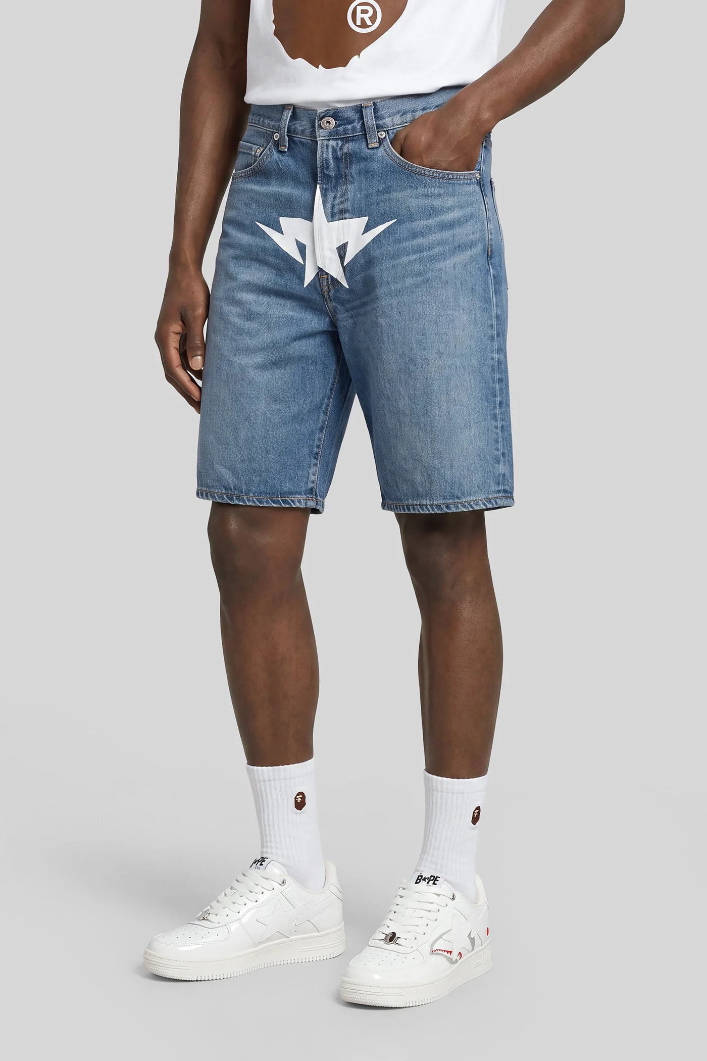 Shorts in blue cotton - Image 4