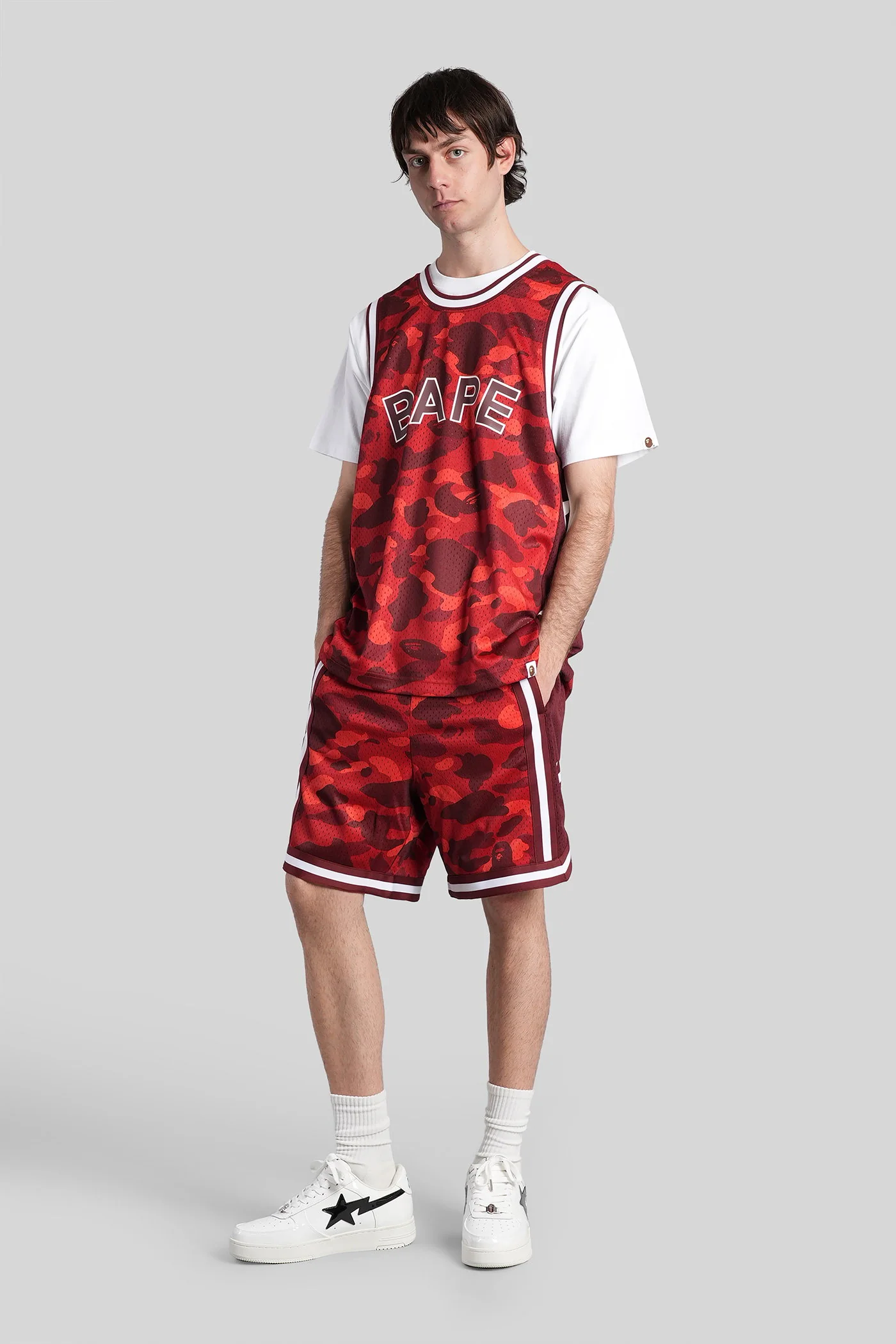 Shorts in red polyester - Image 2