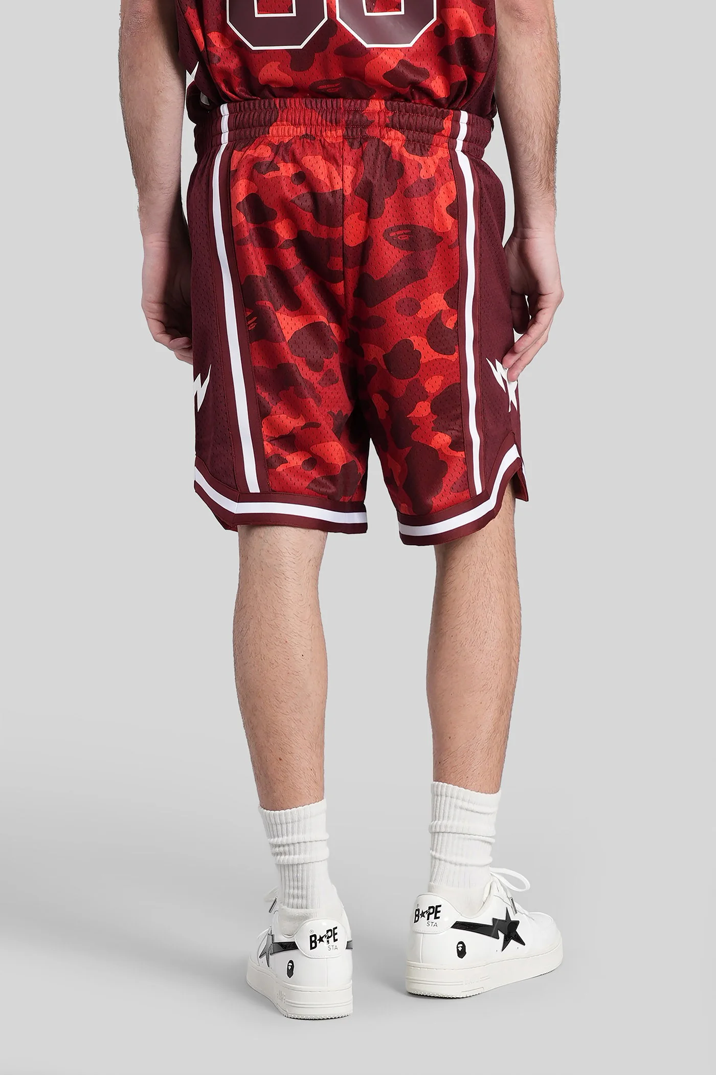 Shorts in red polyester - Image 3