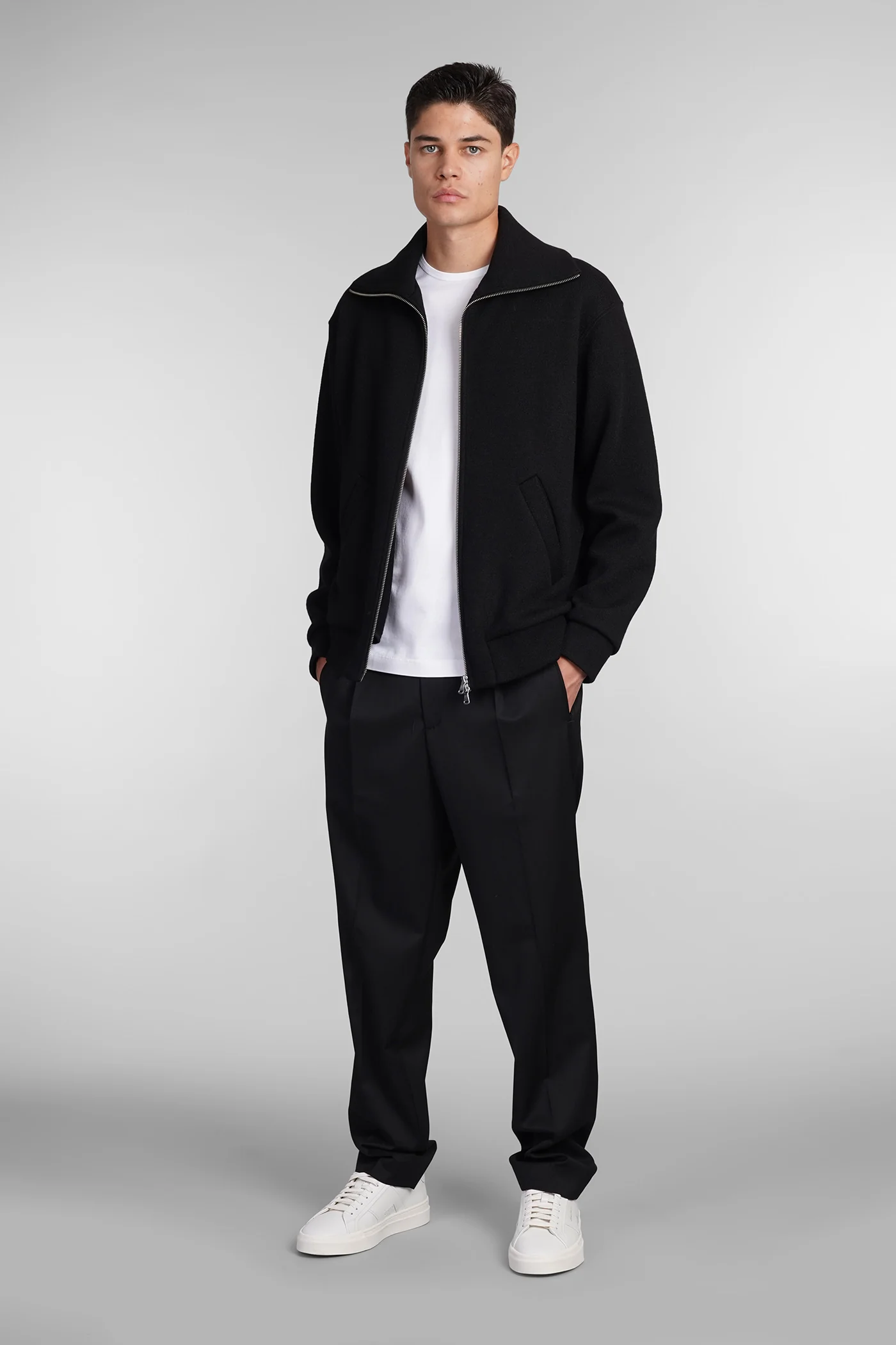 Alon Cardigan in black wool - Image 2