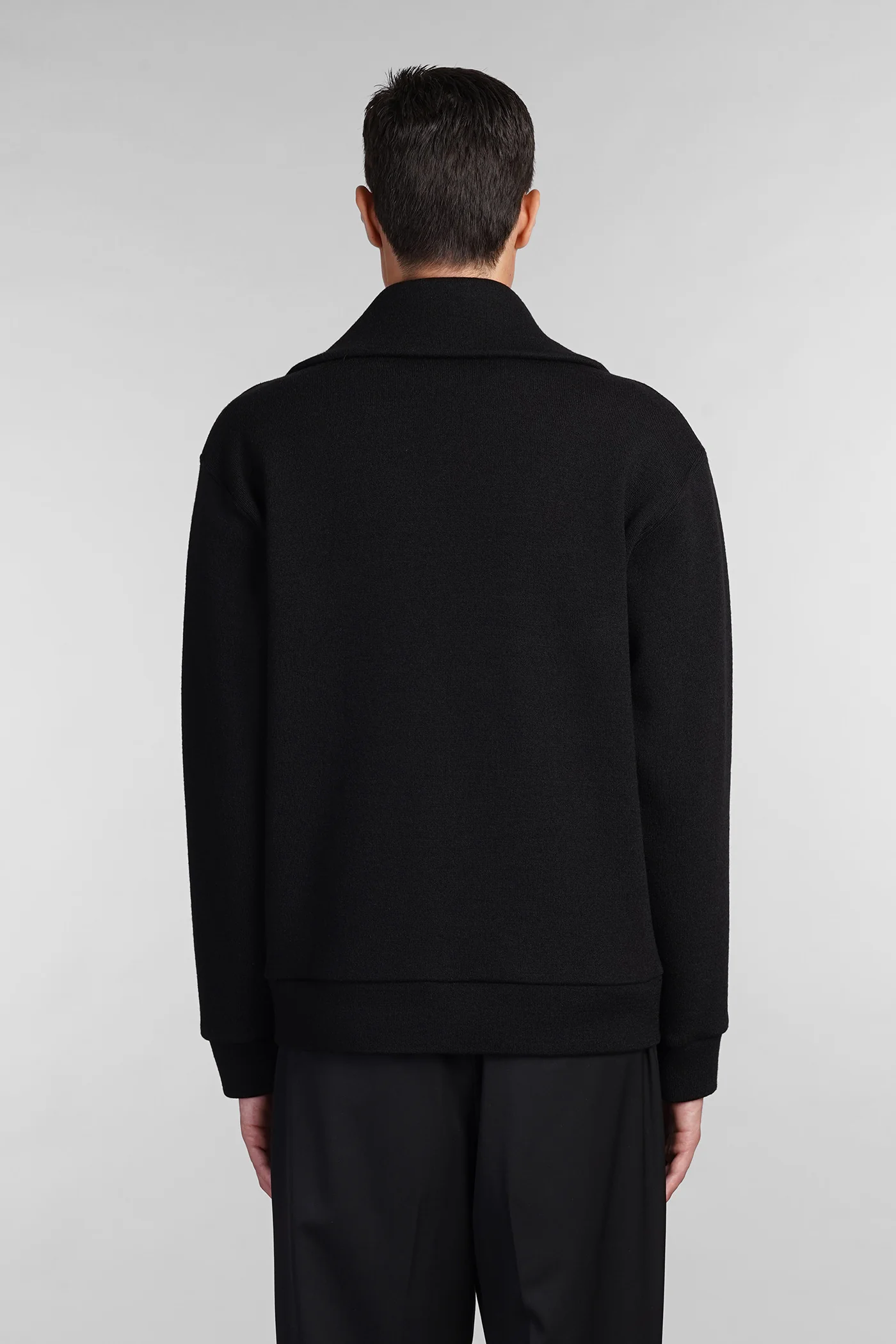 Alon Cardigan in black wool - Image 3