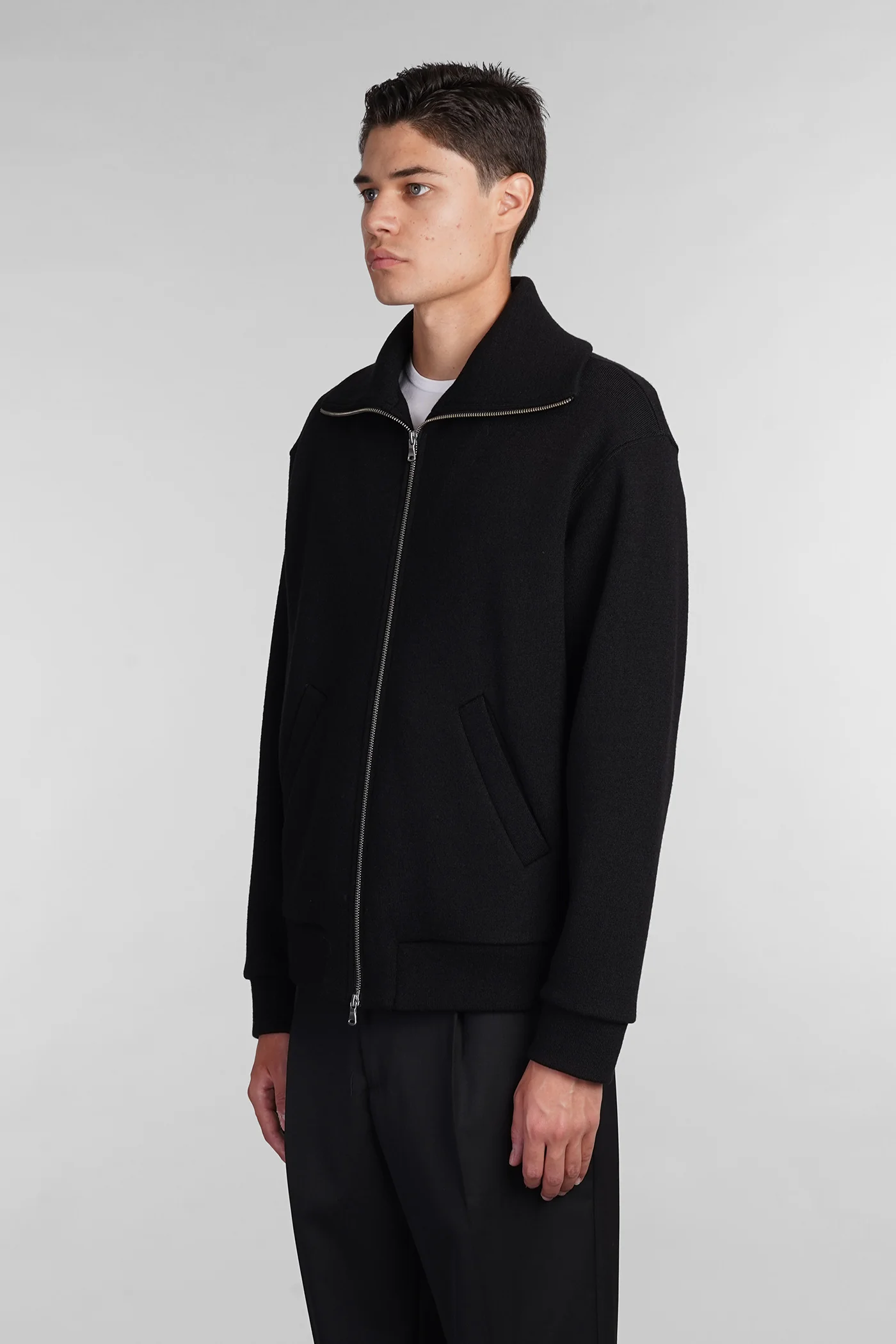 Alon Cardigan in black wool - Image 4