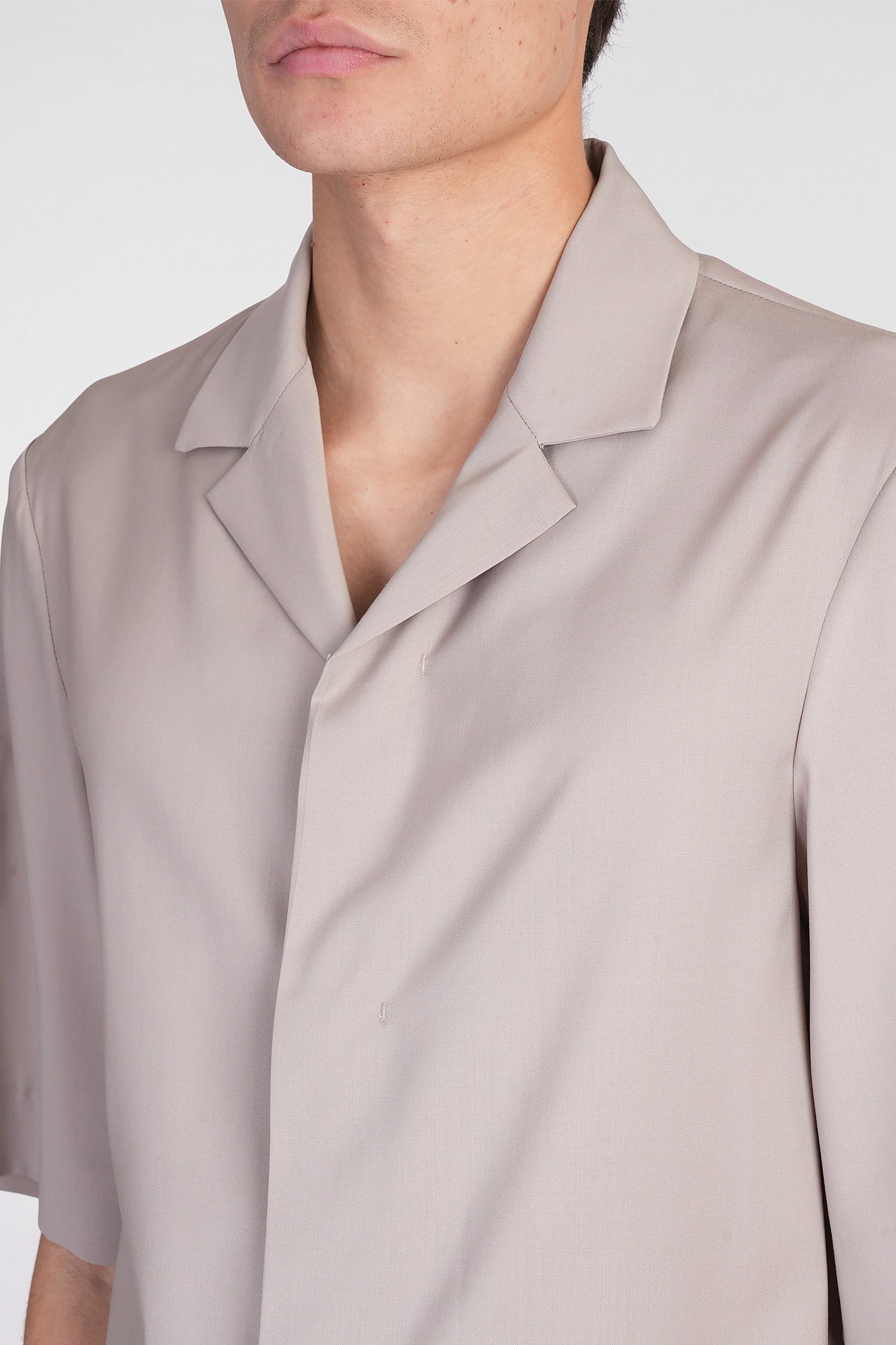 Atila Shirt in beige wool - Image 5