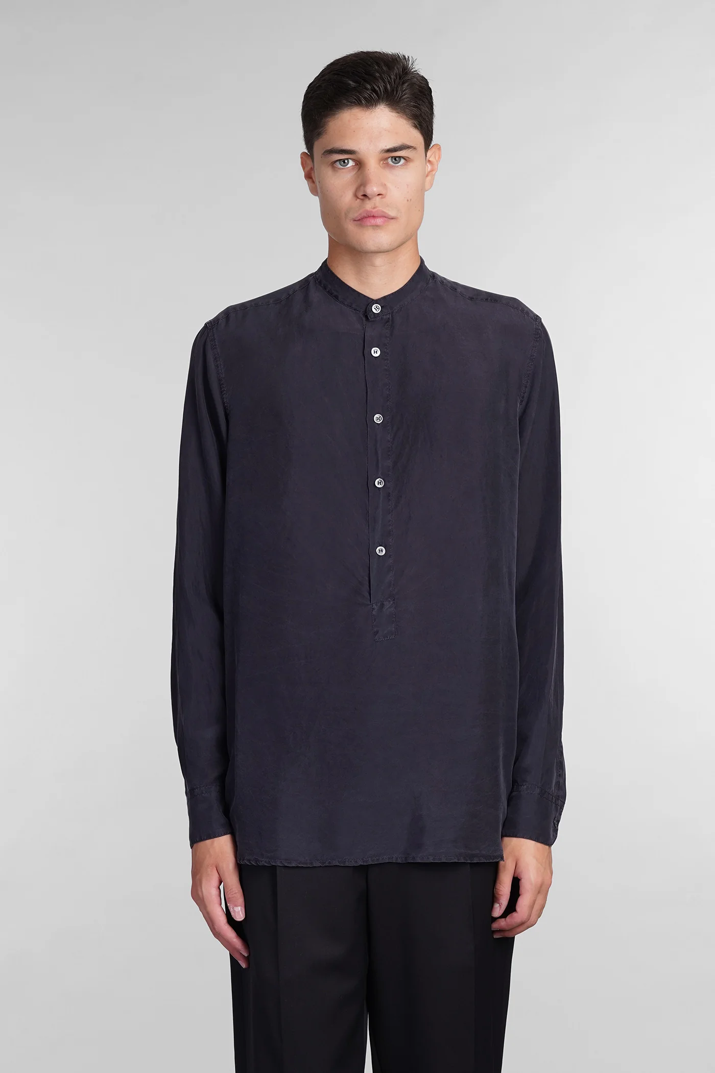 Ciospa Shirt in blue silk