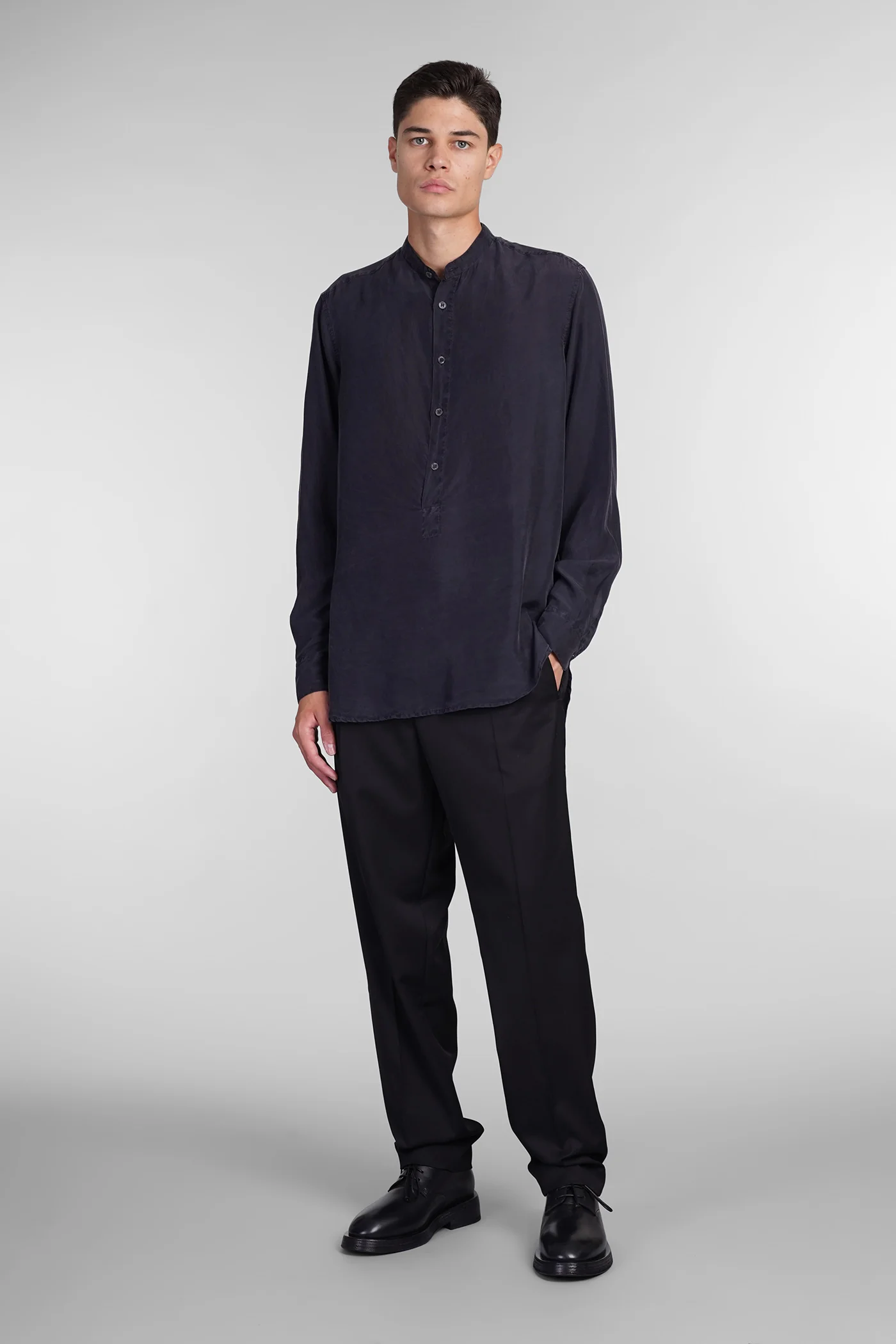 Ciospa Shirt in blue silk - Image 2