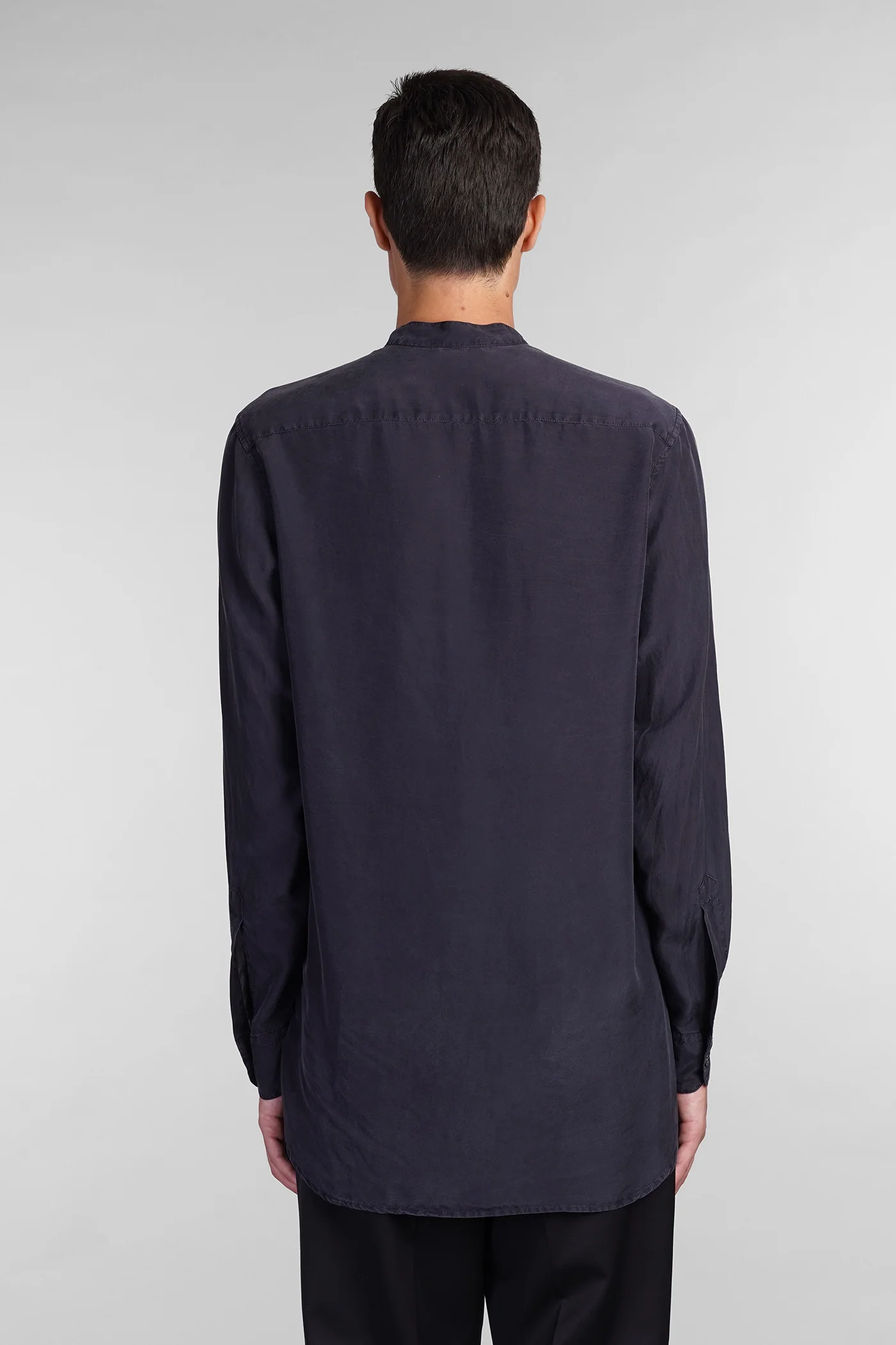 Ciospa Shirt in blue silk - Image 3