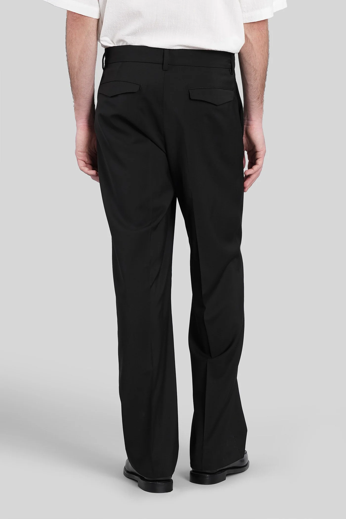 Delfo Pants in black wool - Image 3