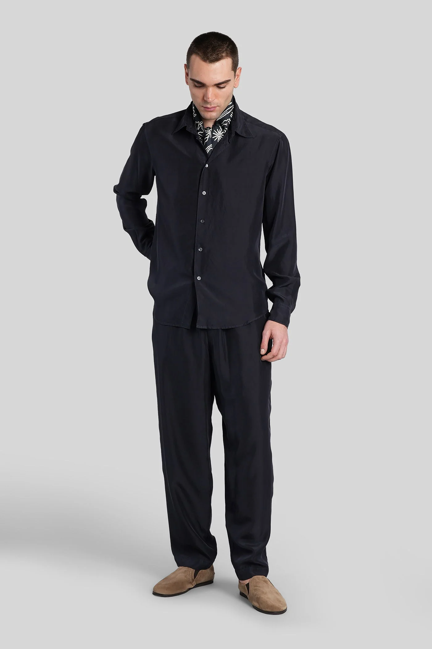 Maridola Shirt in blue silk - Image 2