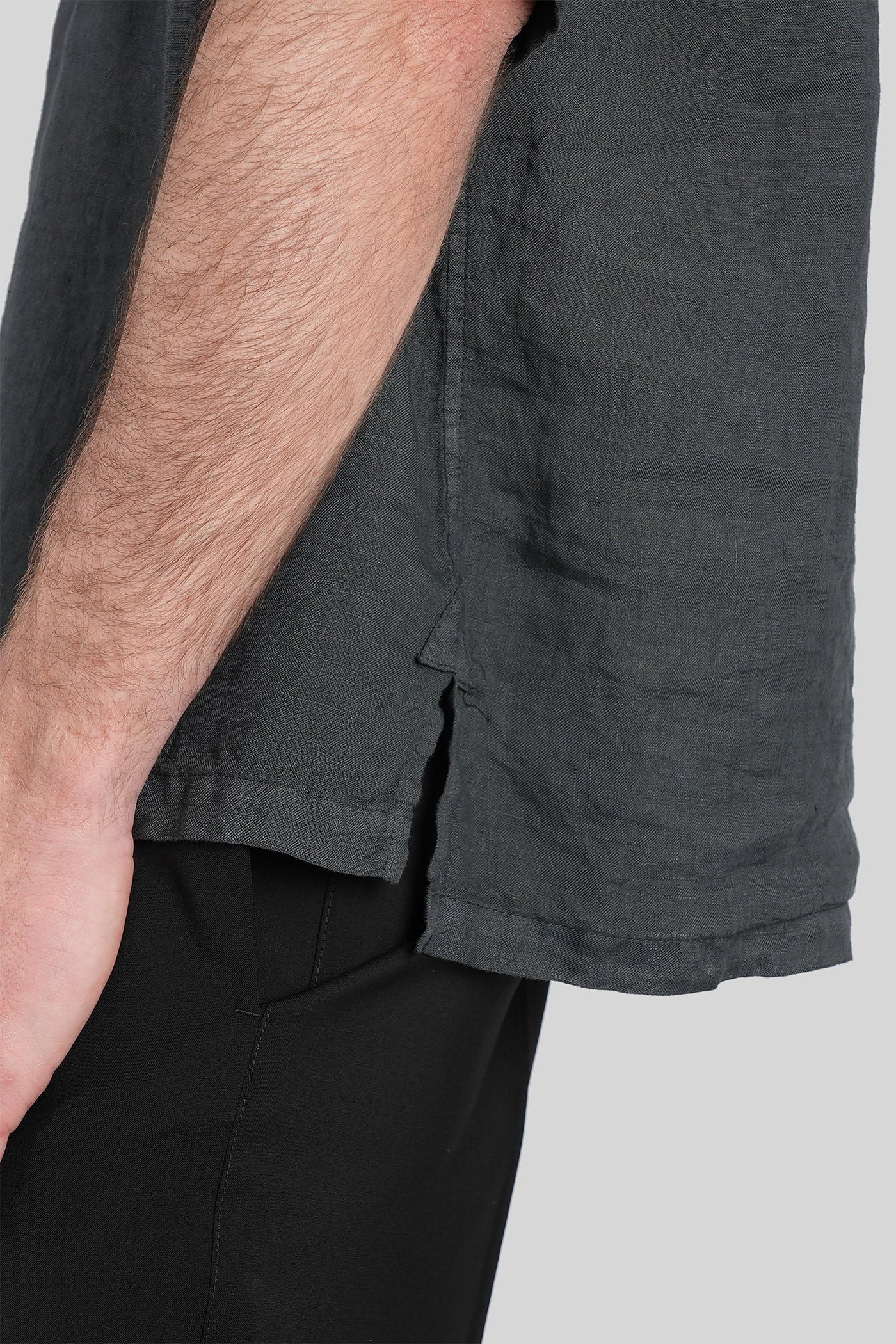 Mola Shirt in grey linen - Image 5