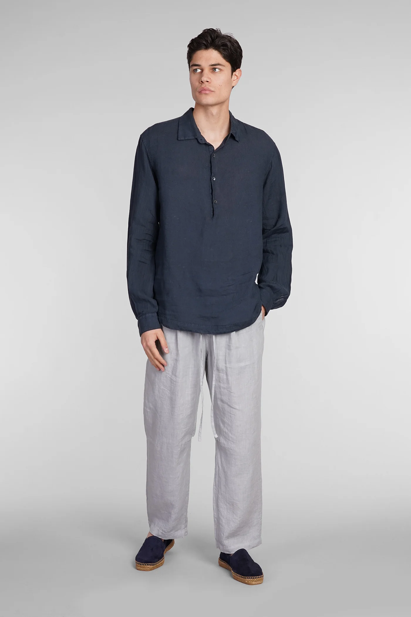 Pavan Shirt in blue linen - Image 2
