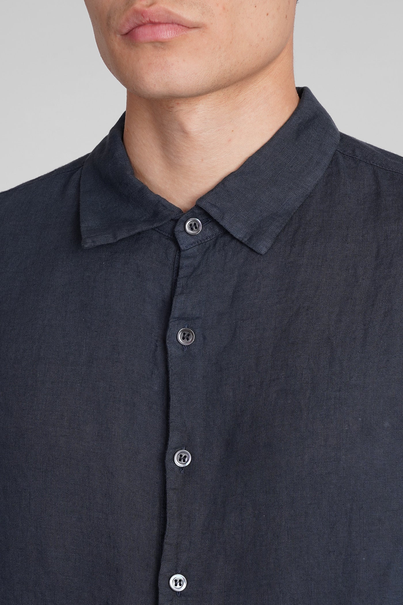 Pavan Shirt in blue linen - Image 5