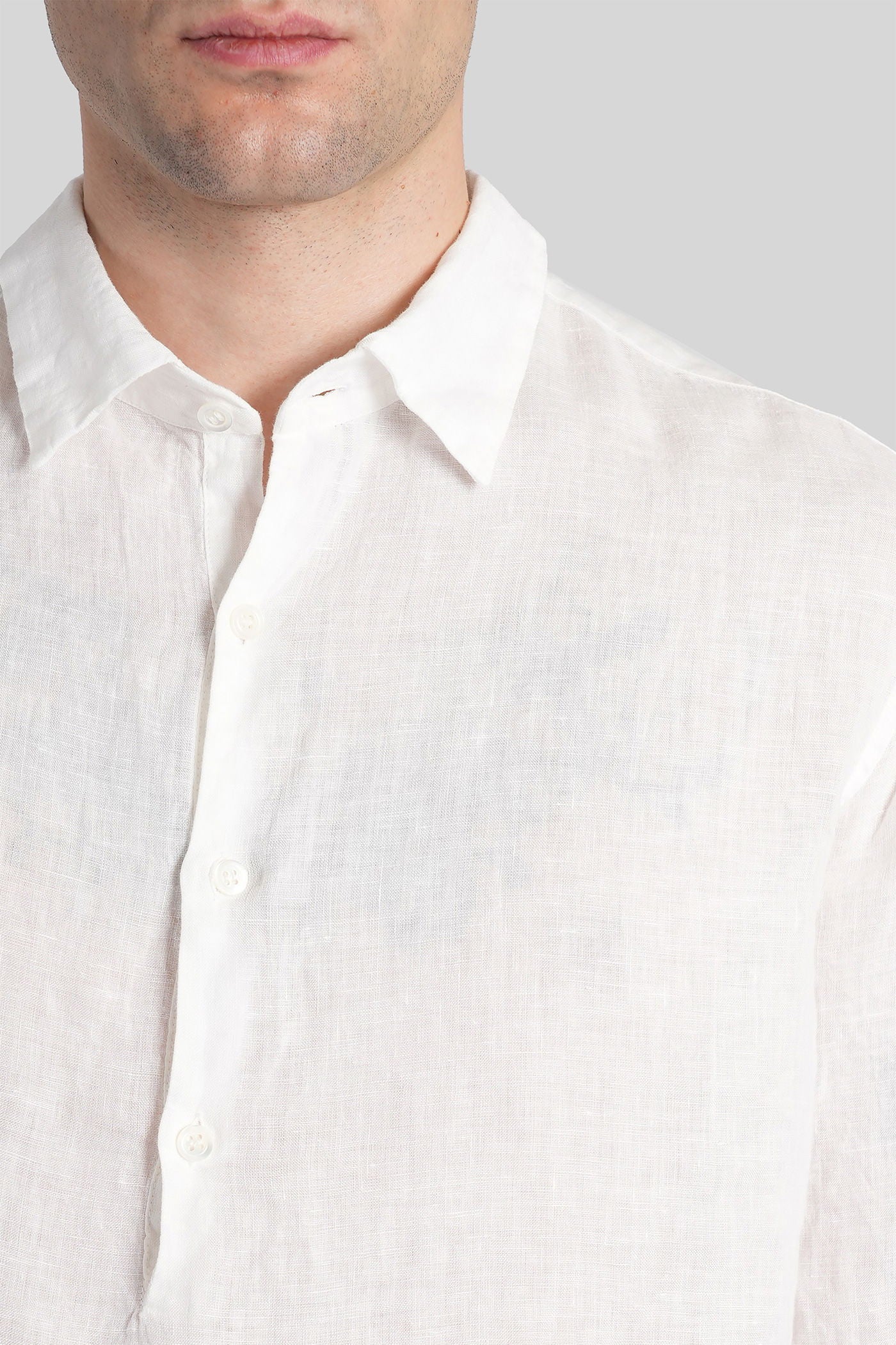 Pavans Shirt in white linen - Image 5