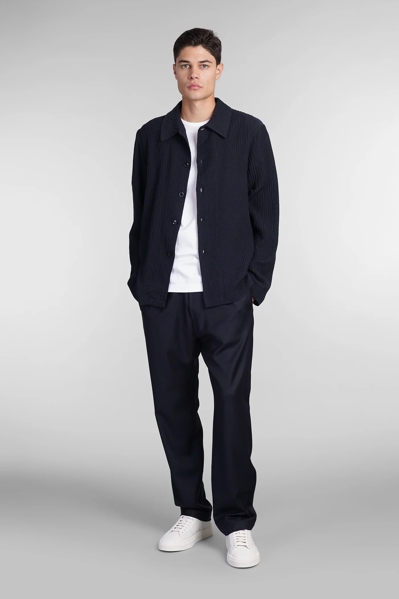 Roncola Shirt in blue viscose - Image 2