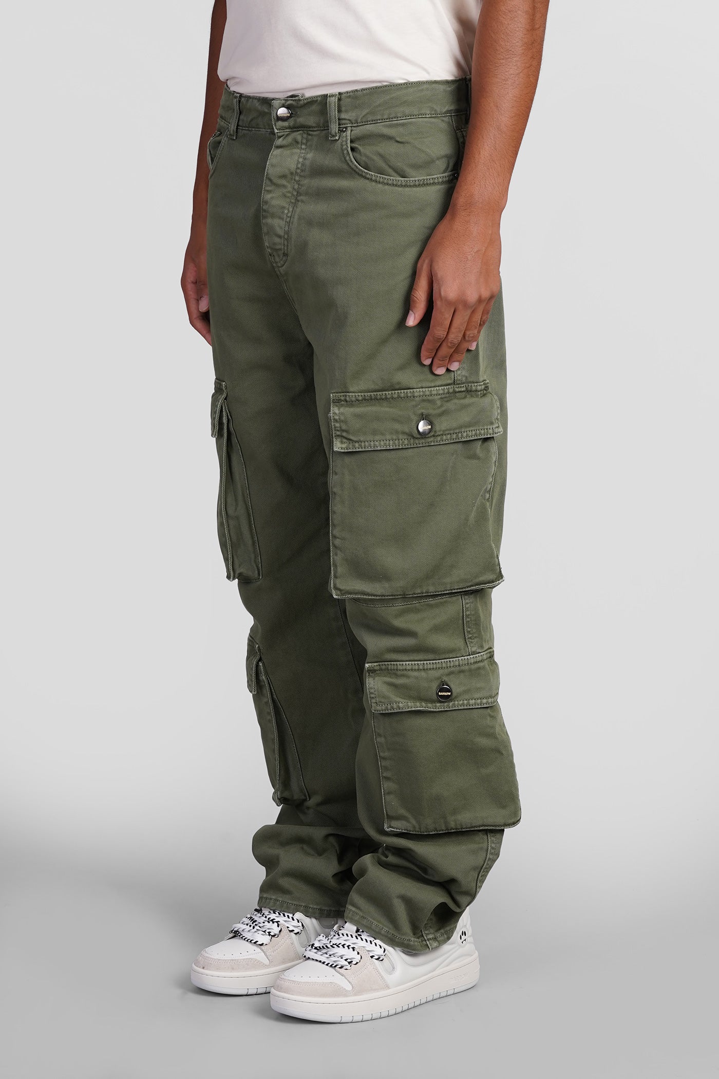 Jeans in green cotton - Image 4