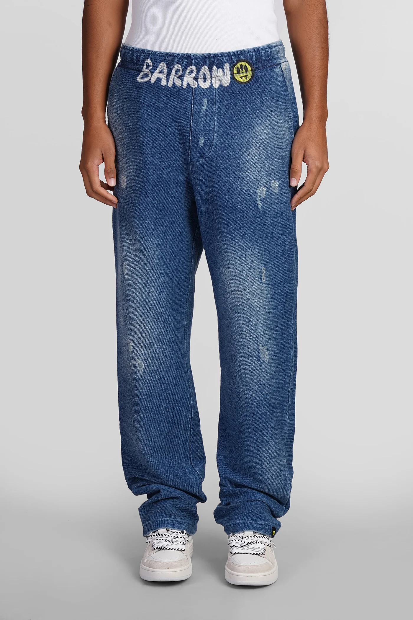 Pants in blue cotton