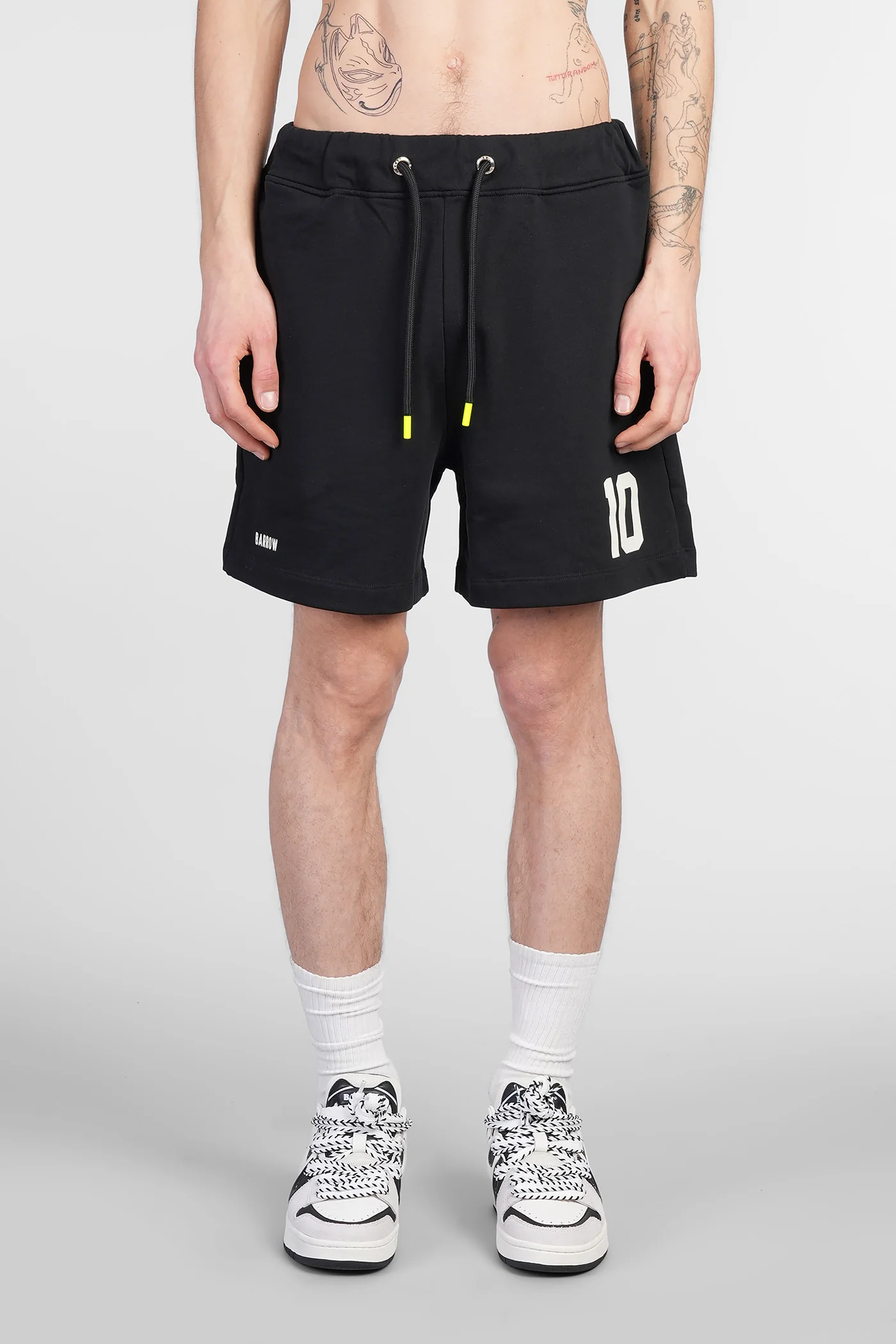 Shorts in black cotton