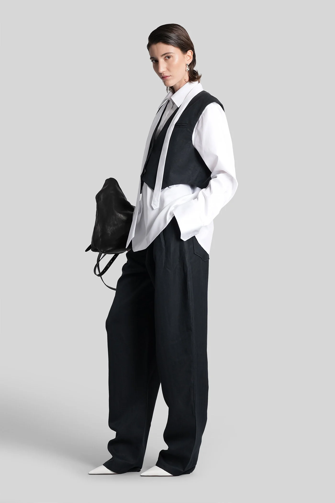 Pants in black linen - Image 2
