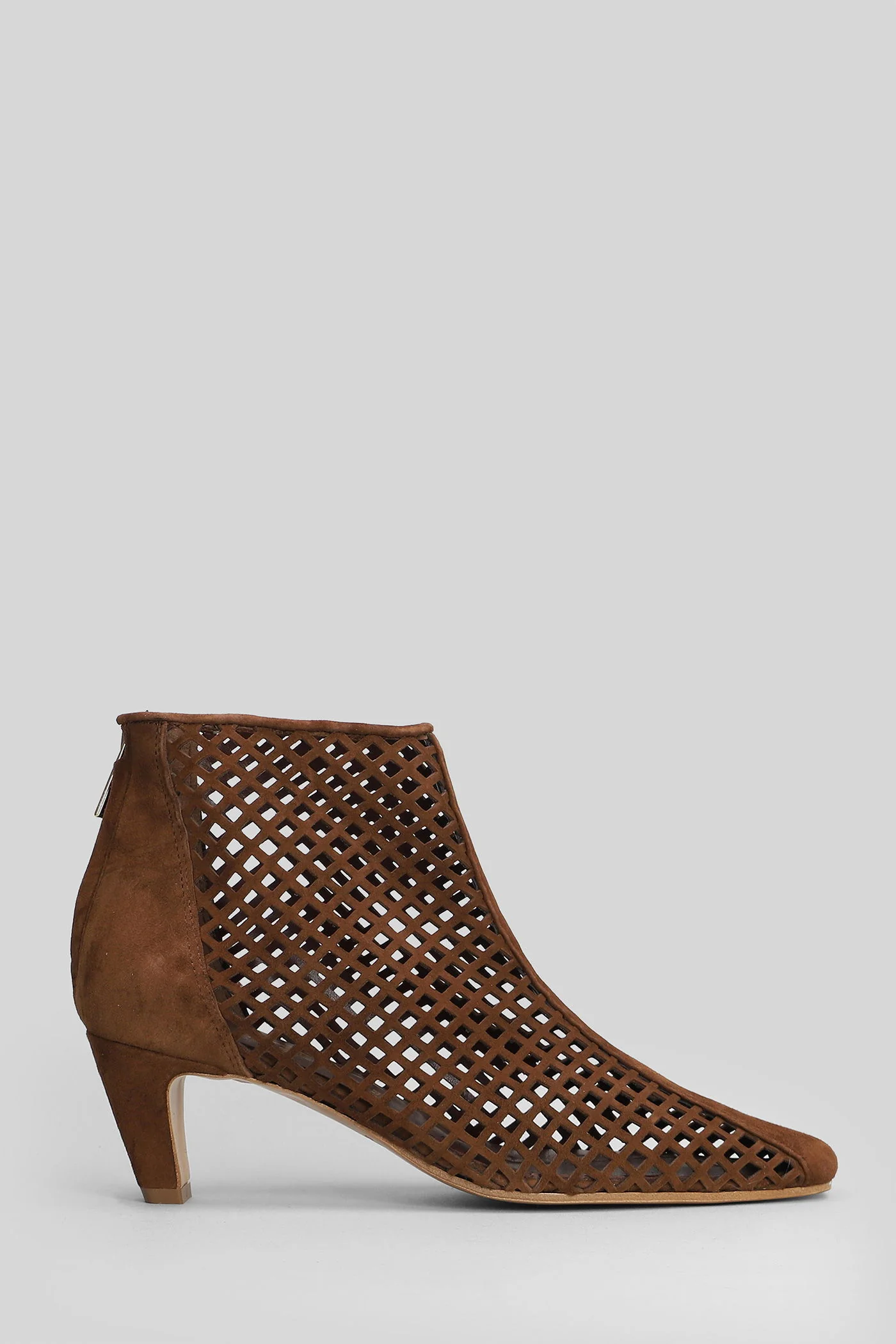 High heels Ankle boots in brown suede
