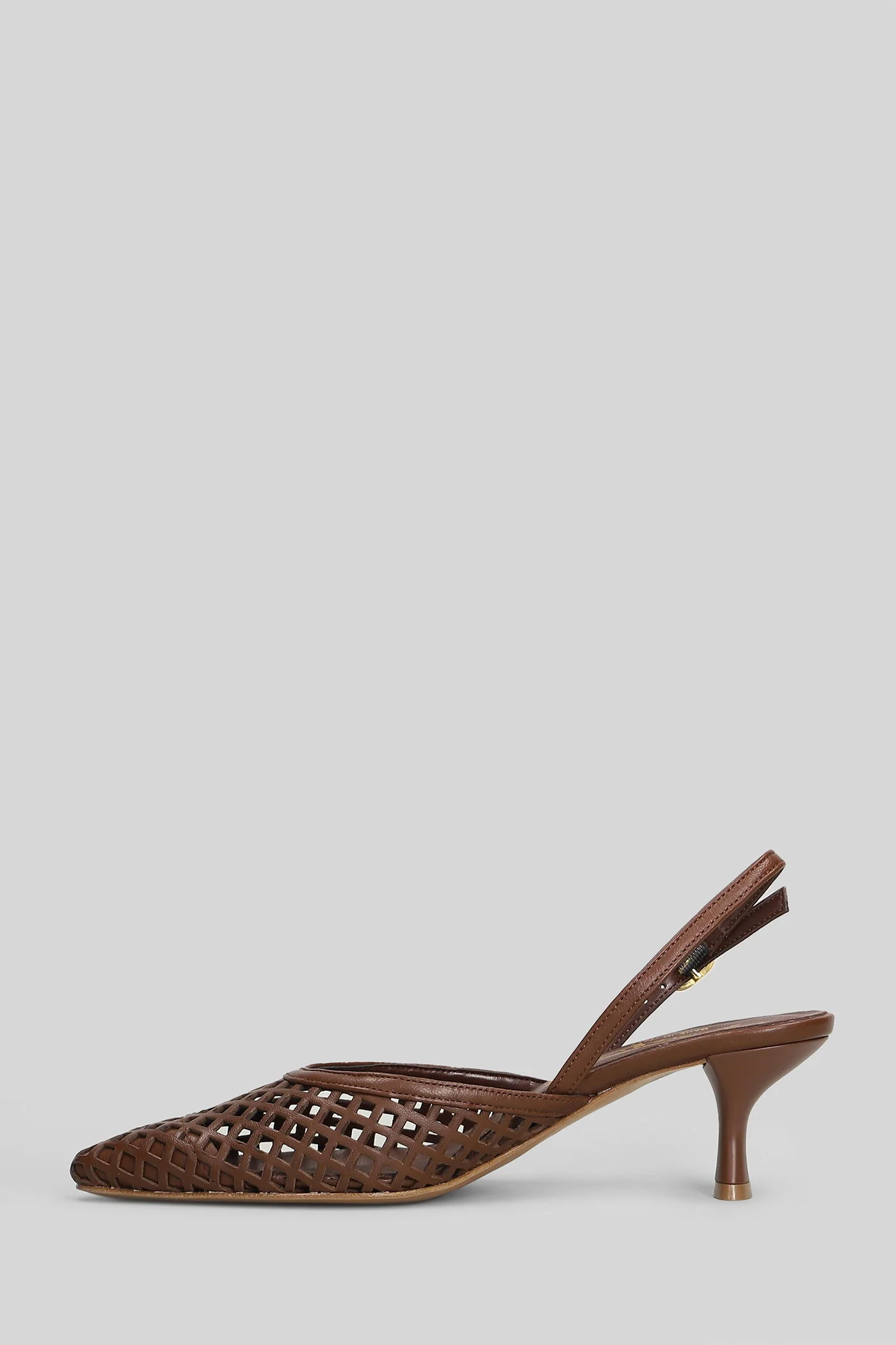 Pumps in brown leather - Image 3