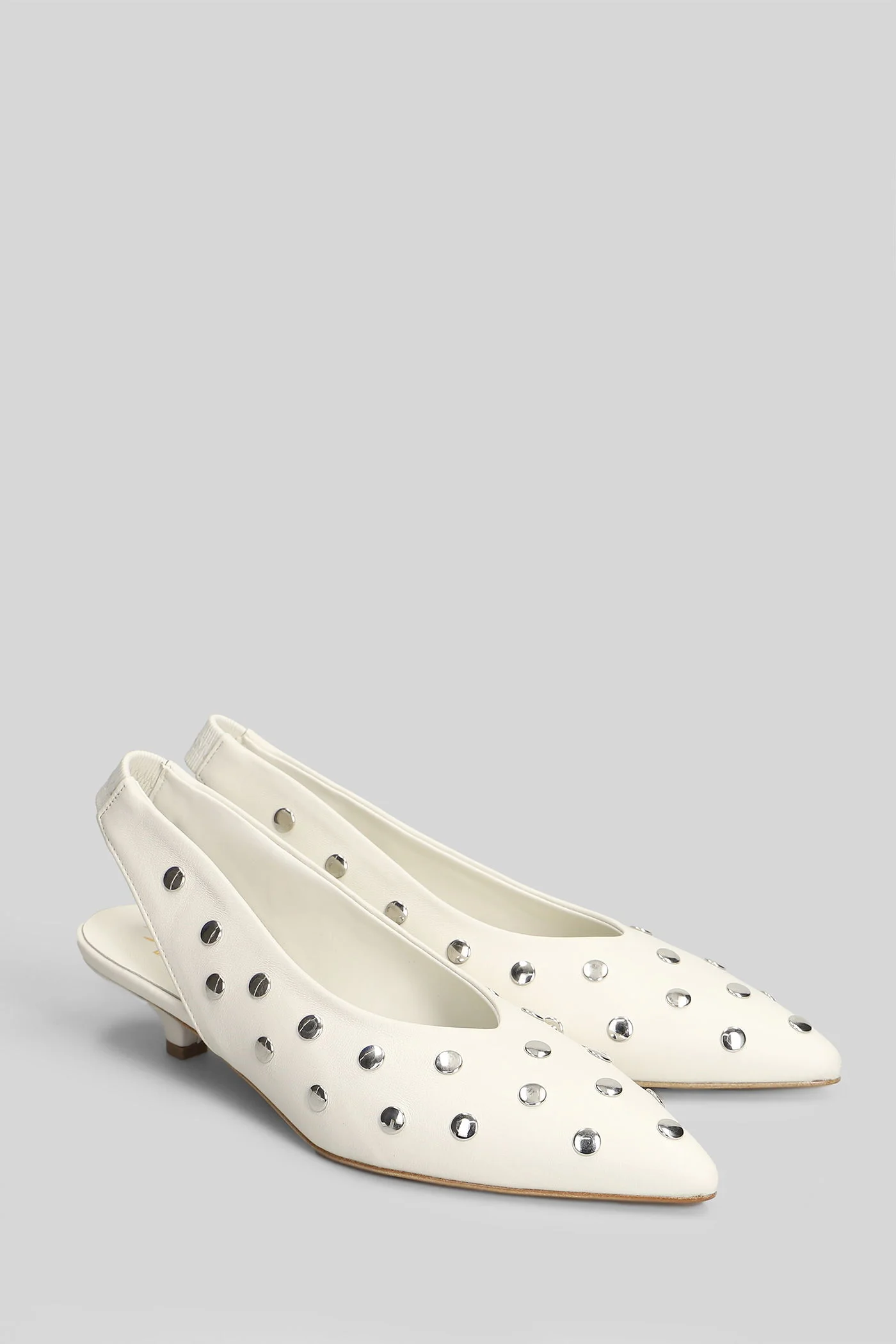 Pumps in white leather - Image 2