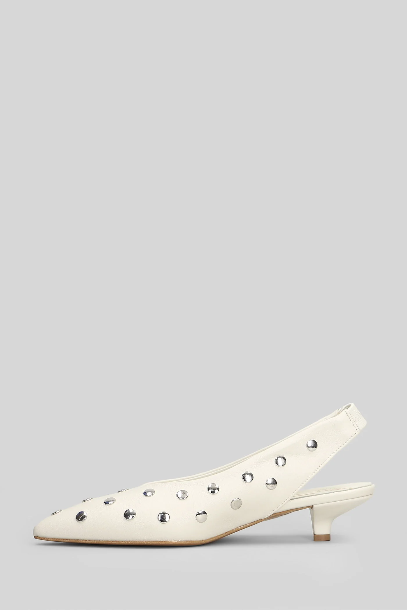 Pumps in white leather - Image 3