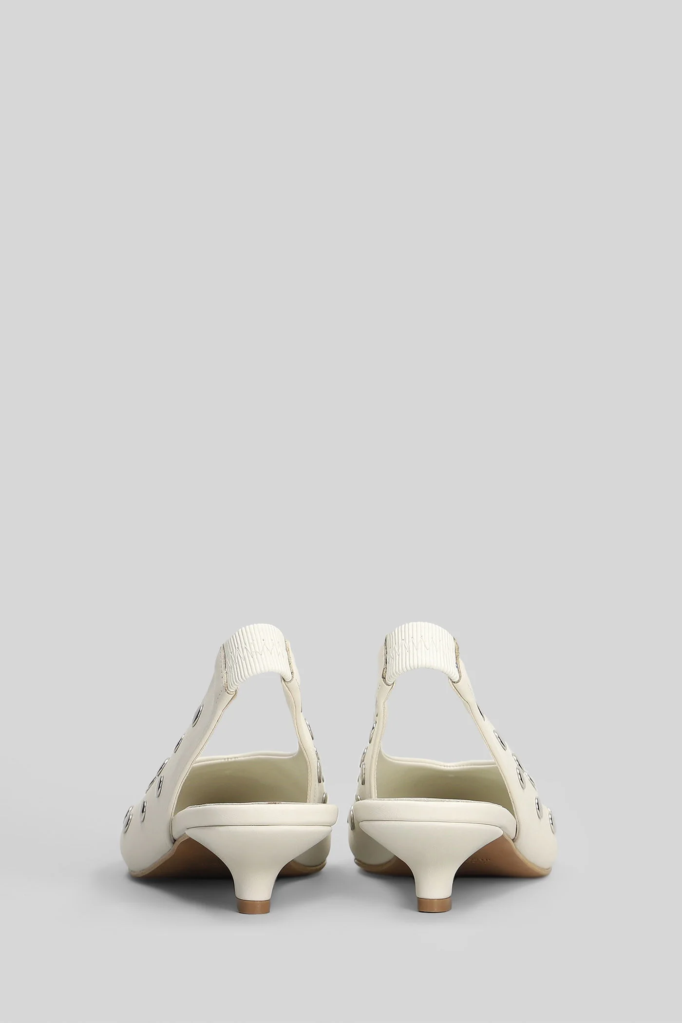 Pumps in white leather - Image 4