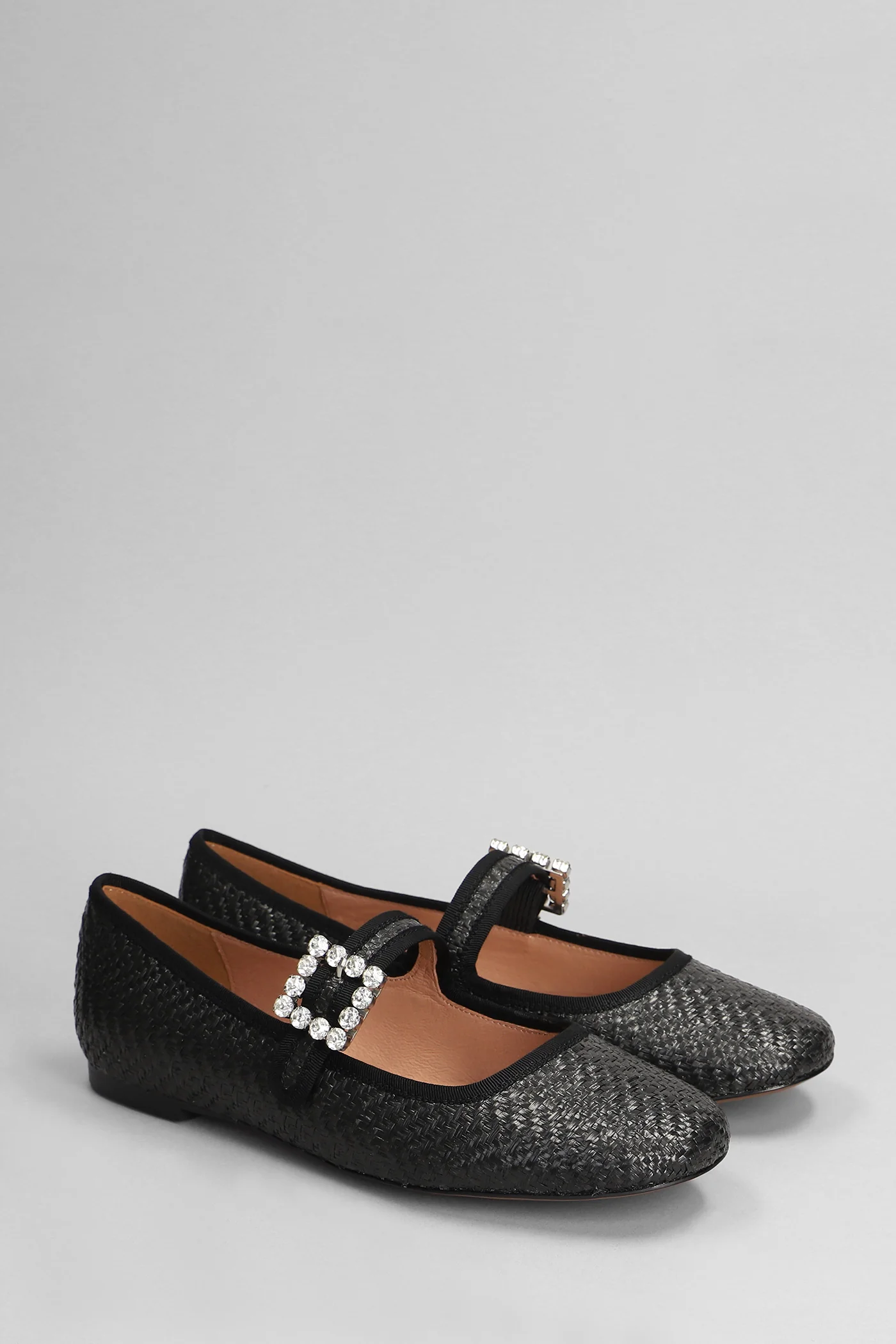 Adina Ballet flats in black raffia - Image 2