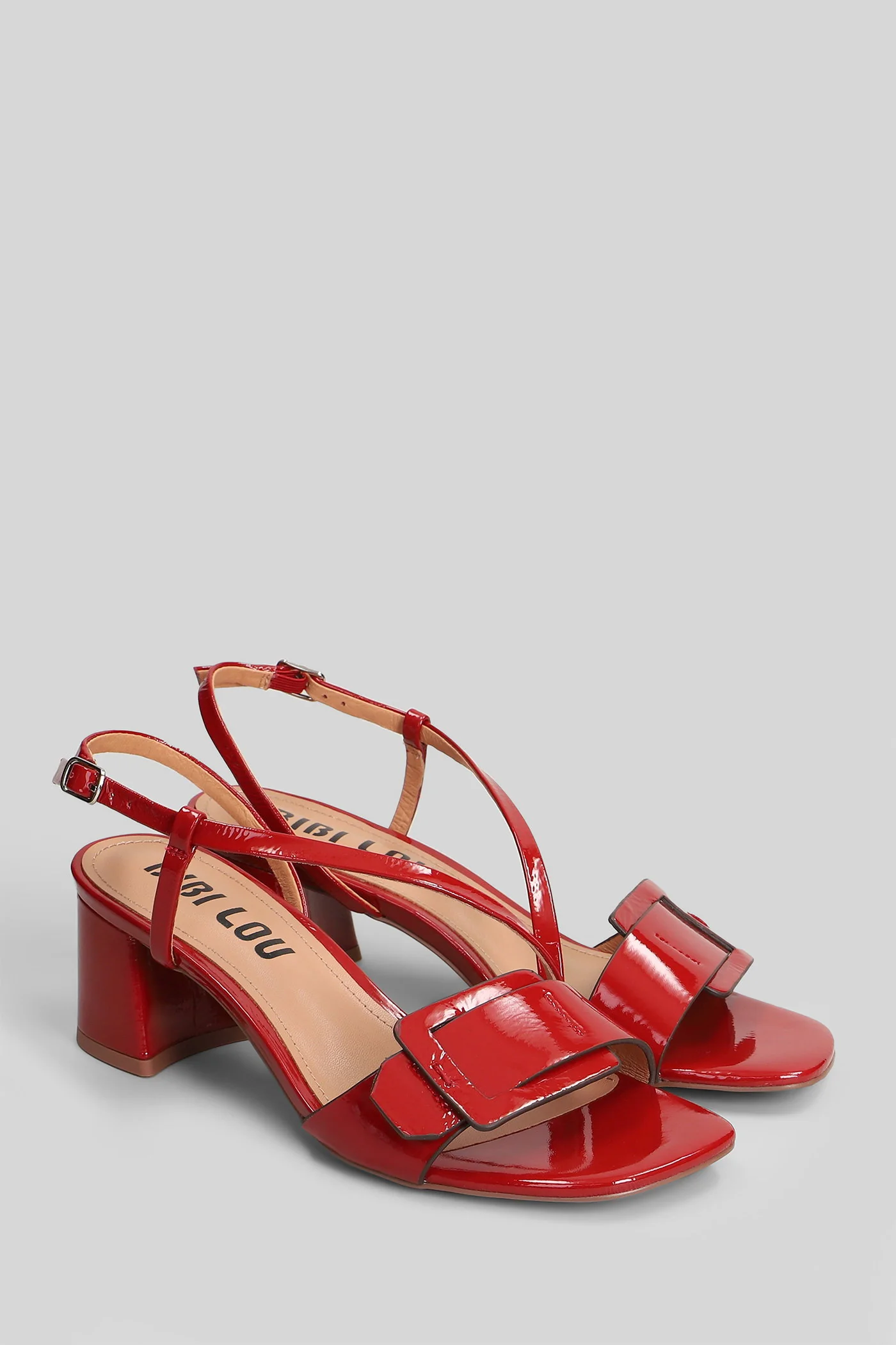 Altair 55 Sandals in red patent leather - Image 2
