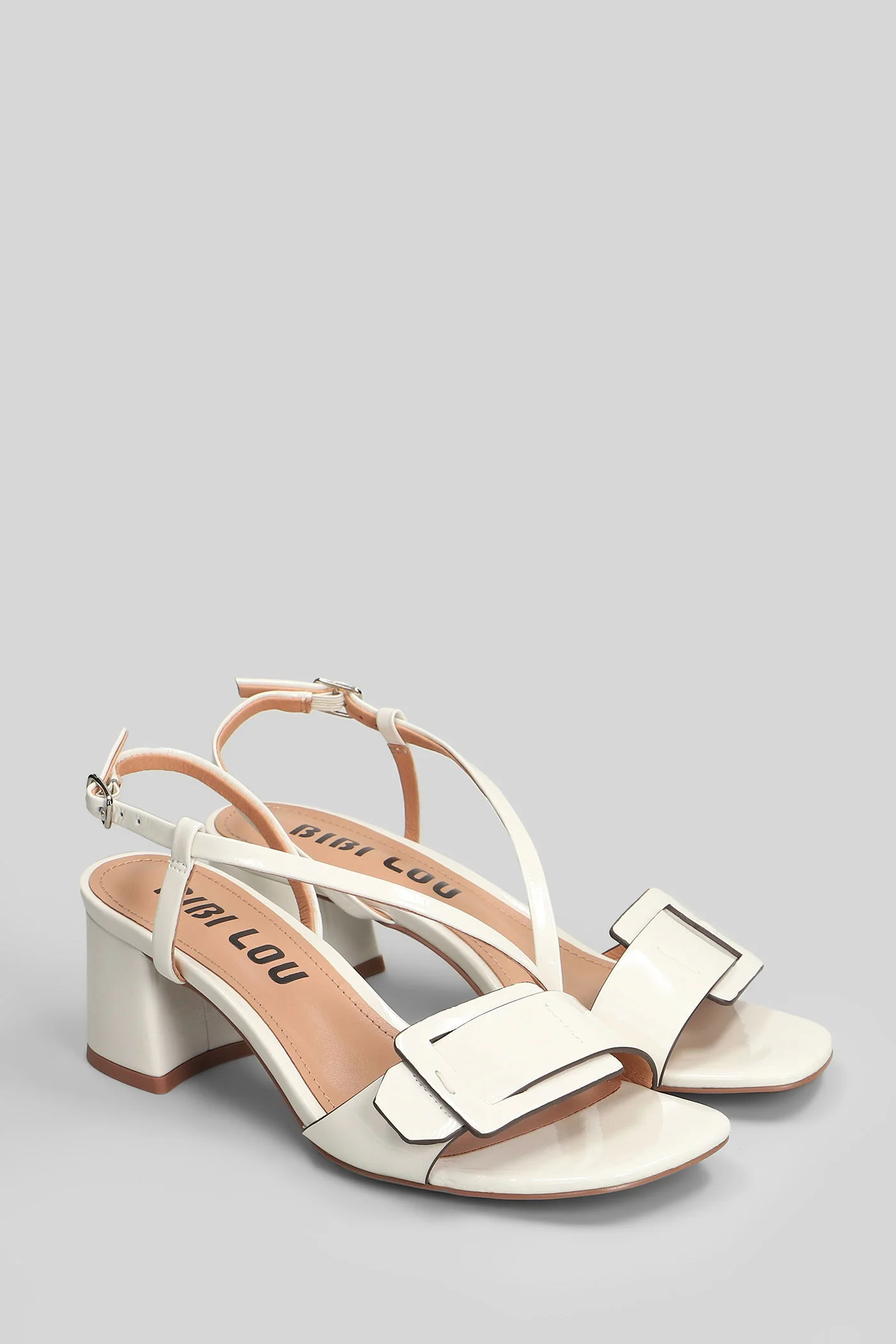 Altair 55 Sandals in white patent leather - Image 2