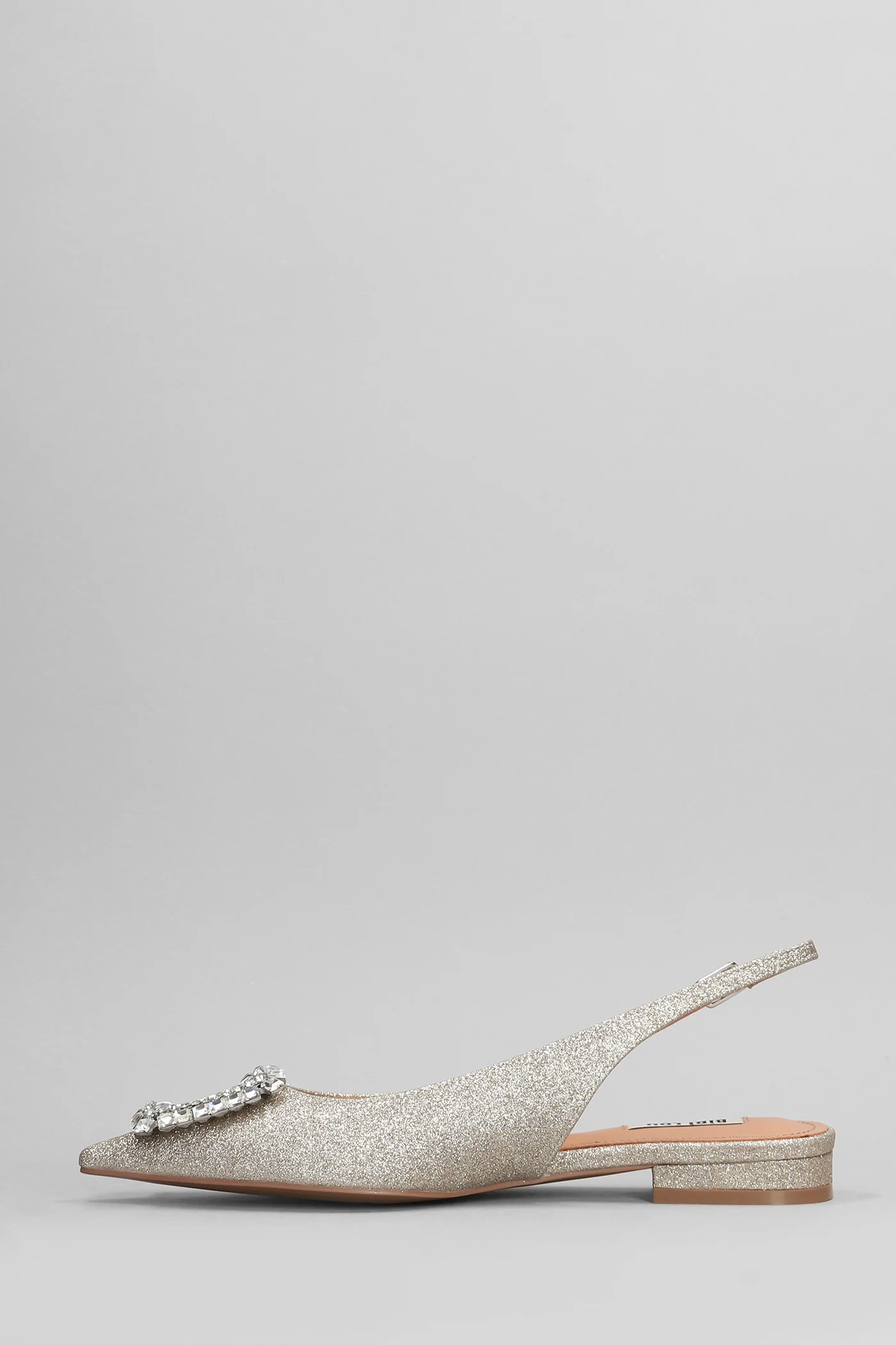 Elisabetta Flat Ballet flats in gold glitter - Image 3