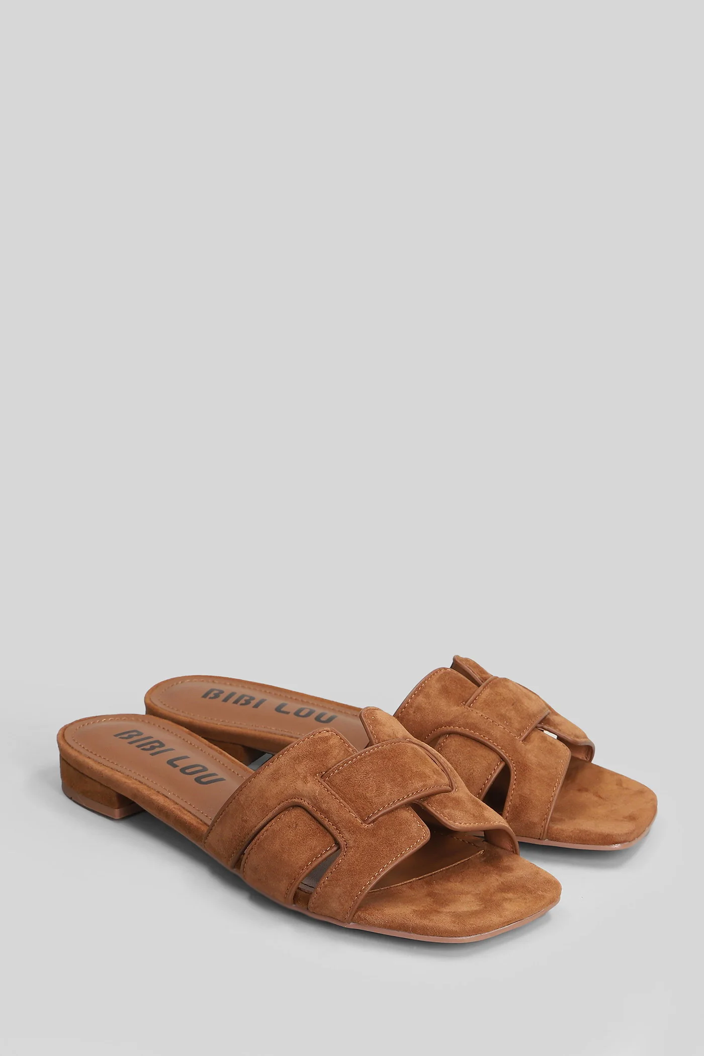 Holly Flat Flat sandal-slipper in leather color suede - Image 2