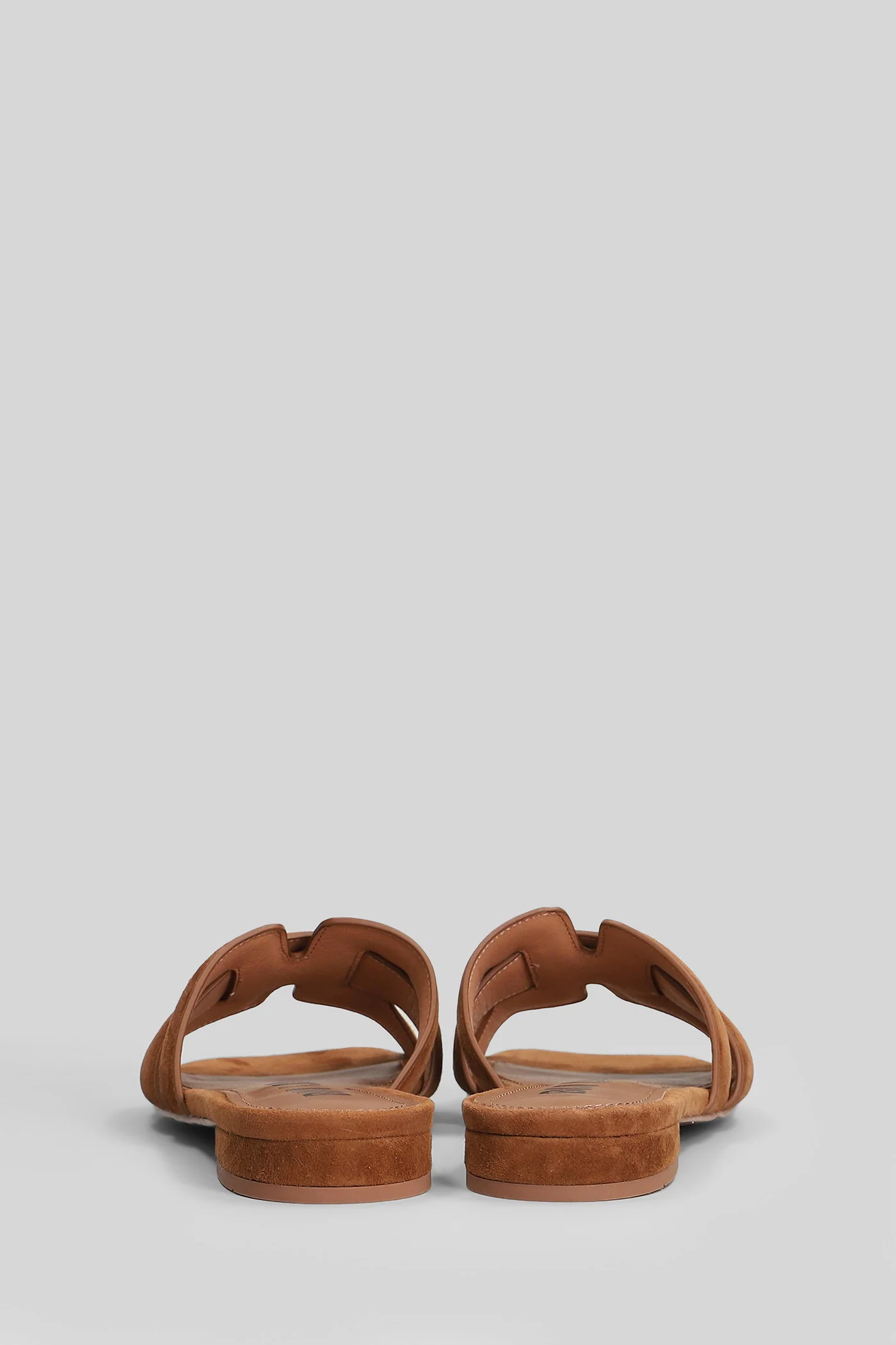 Holly Flat Flat sandal-slipper in leather color suede - Image 4