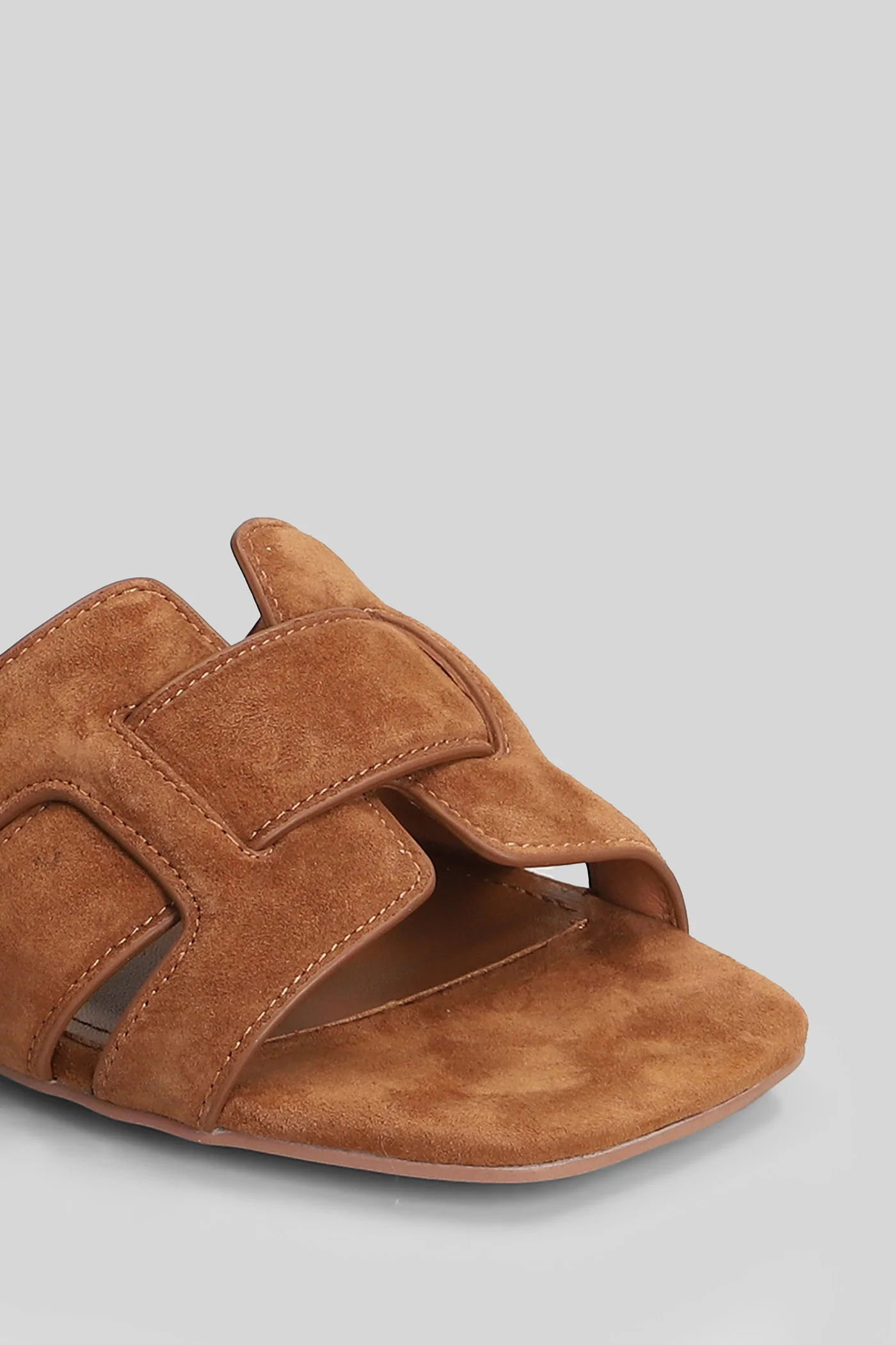 Holly Flat Flat sandal-slipper in leather color suede - Image 5