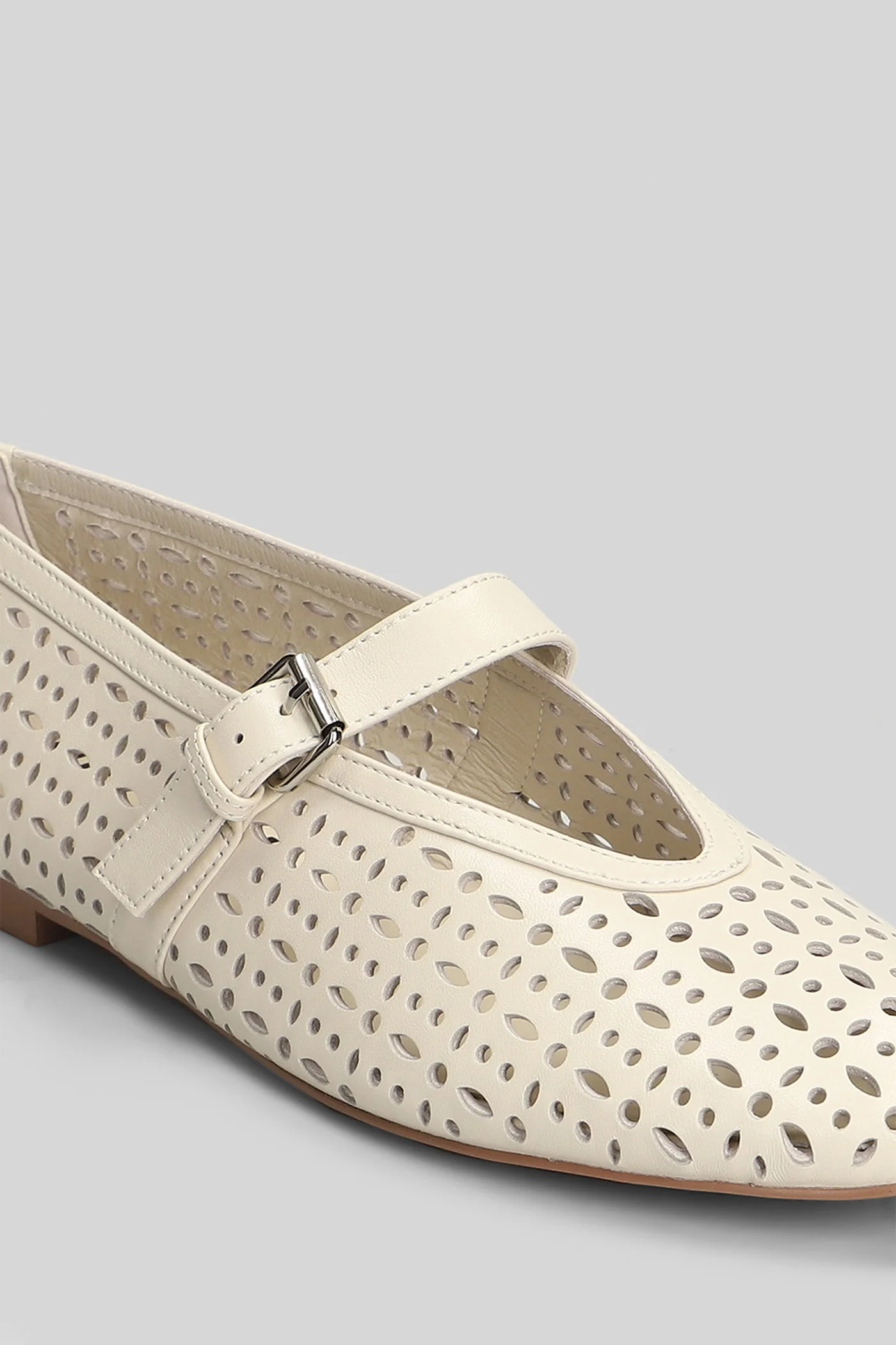 Maia Flat Ballet flats in beige leather - Image 5