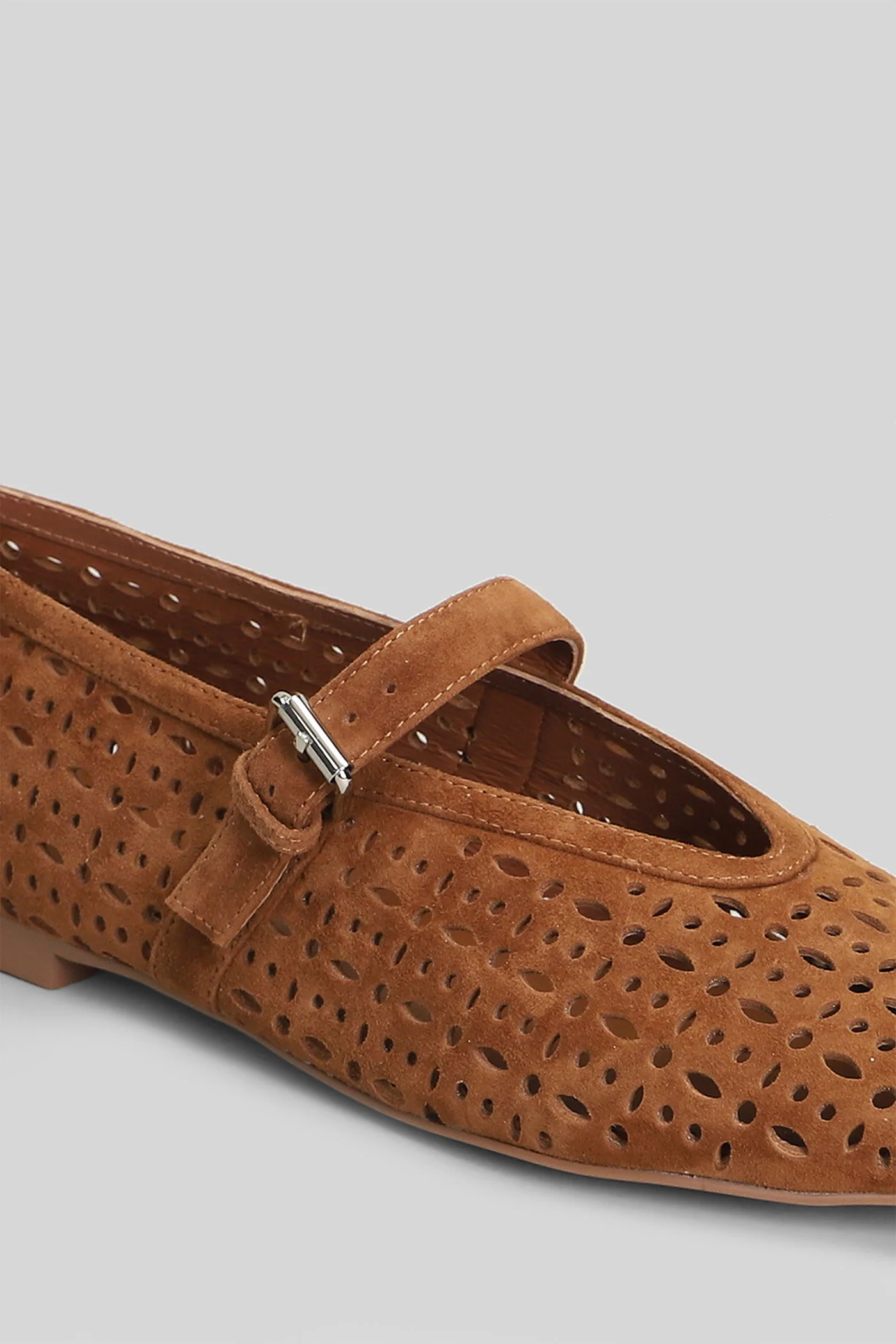 Maia Flat Ballet flats in leather color suede - Image 5