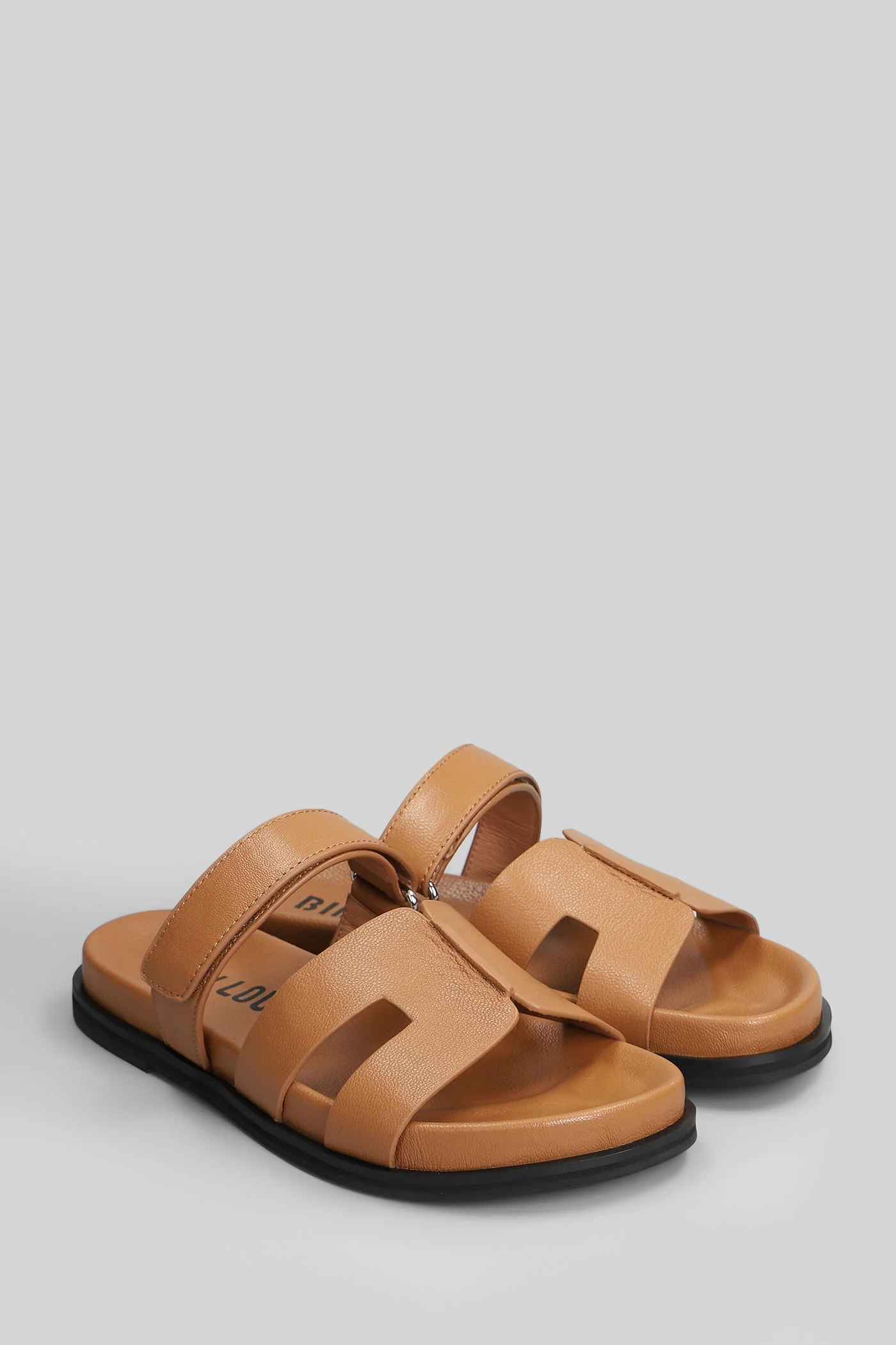 Mindy Flat Flat sandal-slipper in leather color leather - Image 2