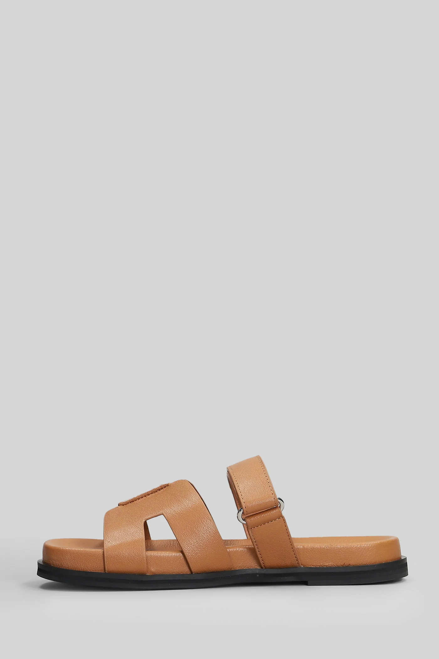 Mindy Flat Flat sandal-slipper in leather color leather - Image 3