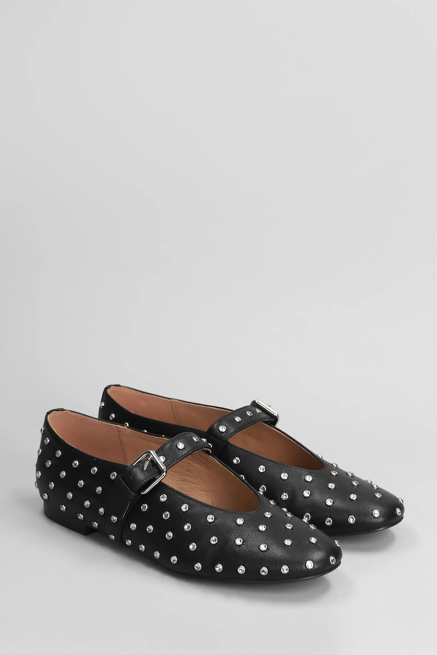 Naila Flat Ballet flats in black leather - Image 2