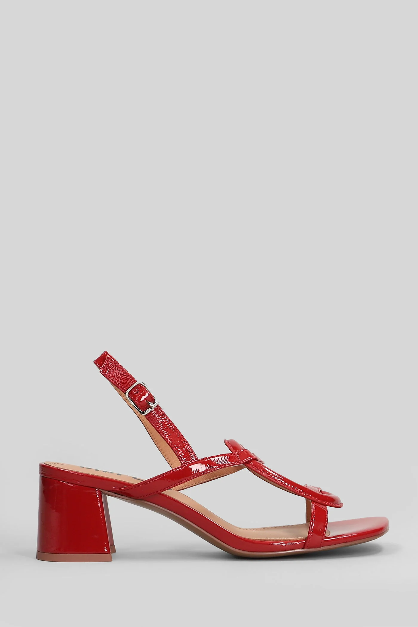 Niba 55 Sandals in red leather
