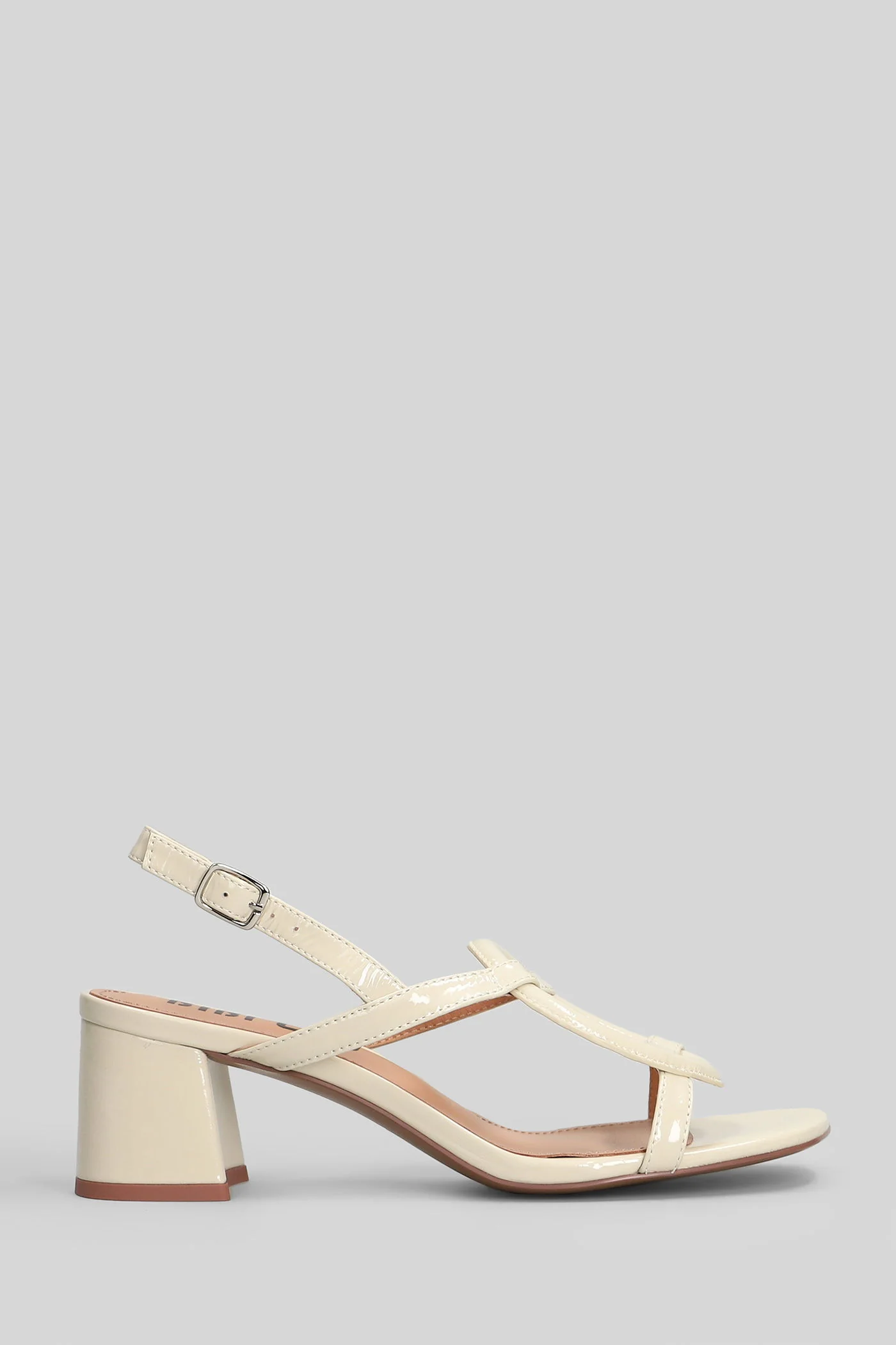 Niba 55 Sandals in white leather