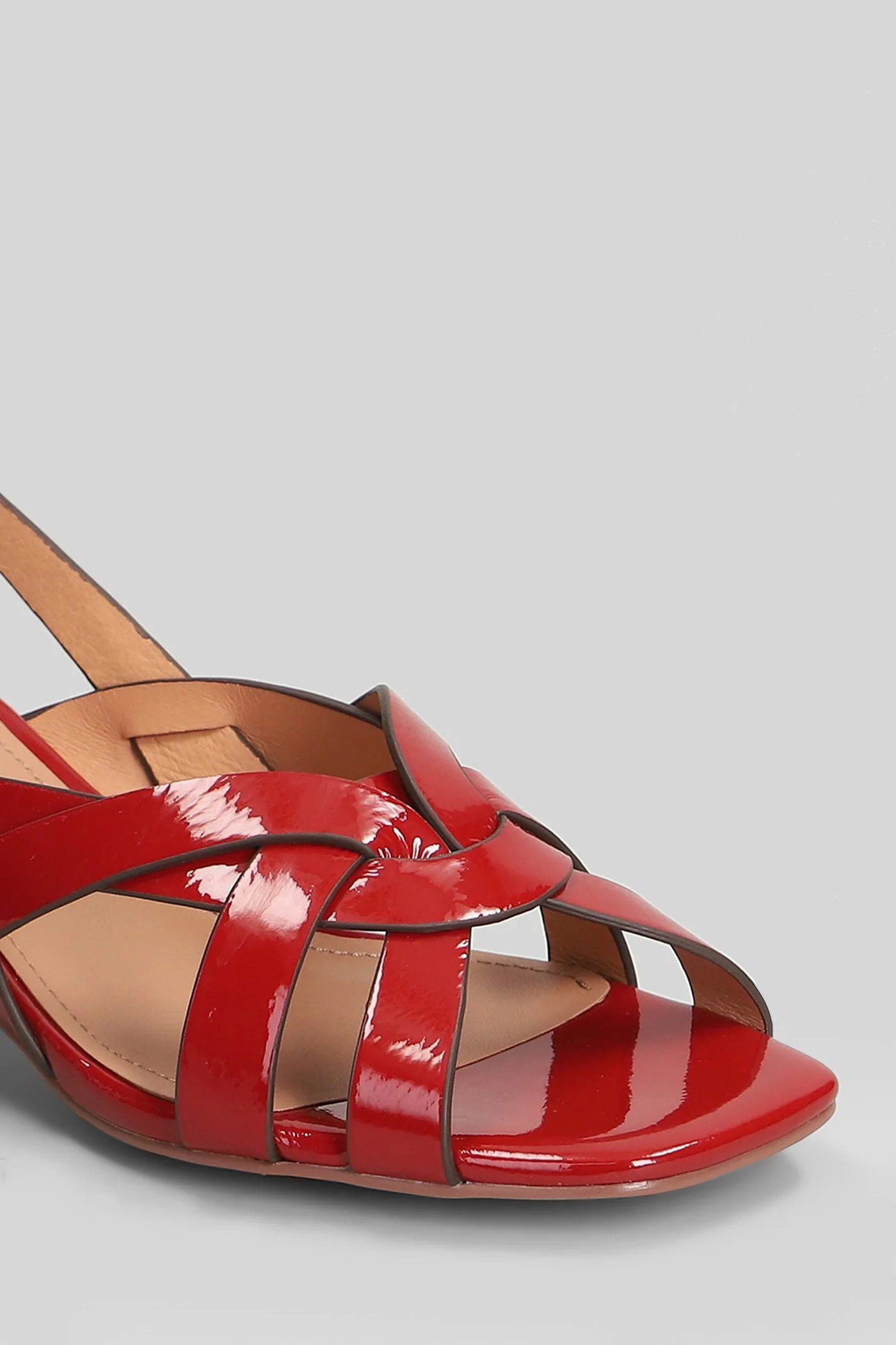 Nolia 45 Sandals in red leather - Image 5