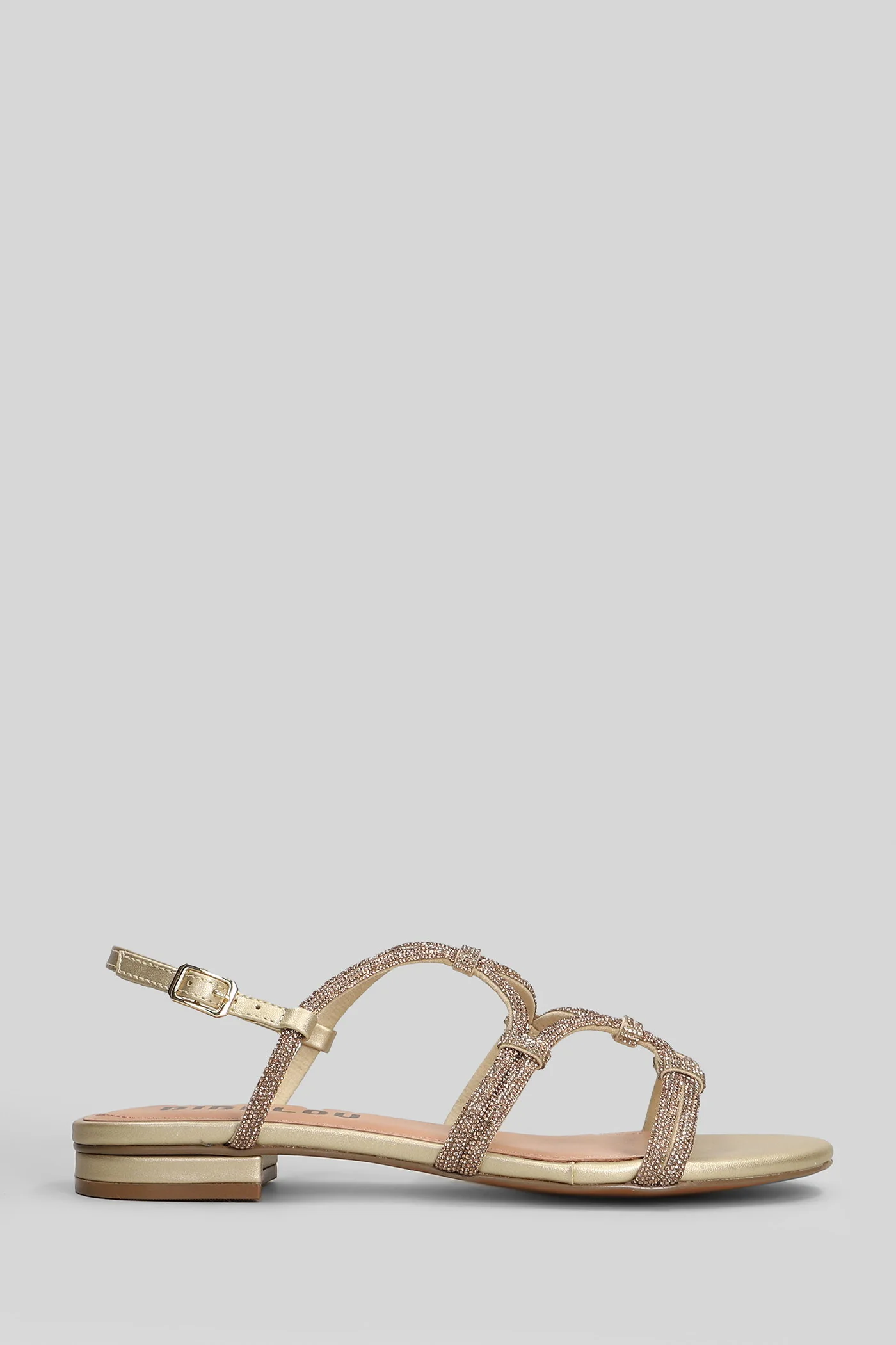 Quail Flat sandal-slipper in gold leather